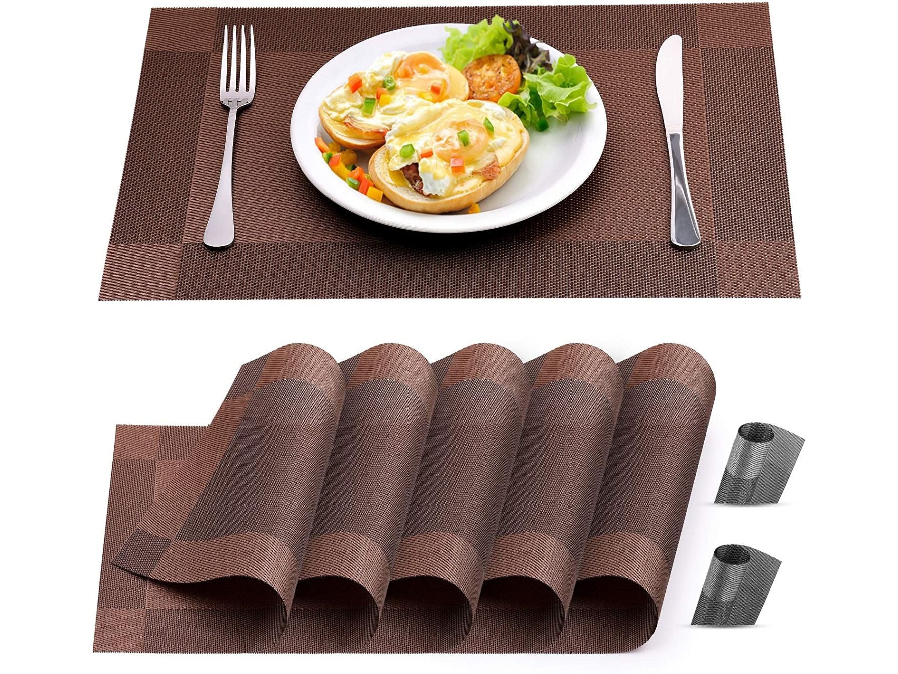 Woven Vinyl Placemats by Zulay Kitchen