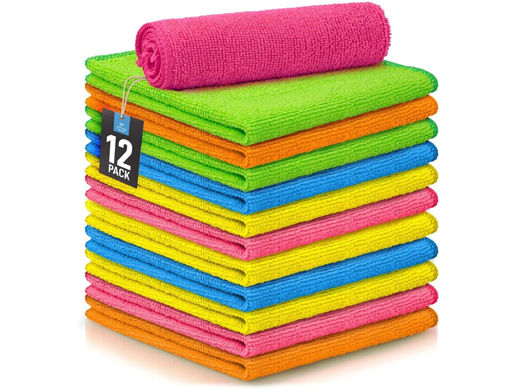 Microfiber Cleaning Cloths - 12 Pack of Highly Absorbent, Soft Microfiber Cloths