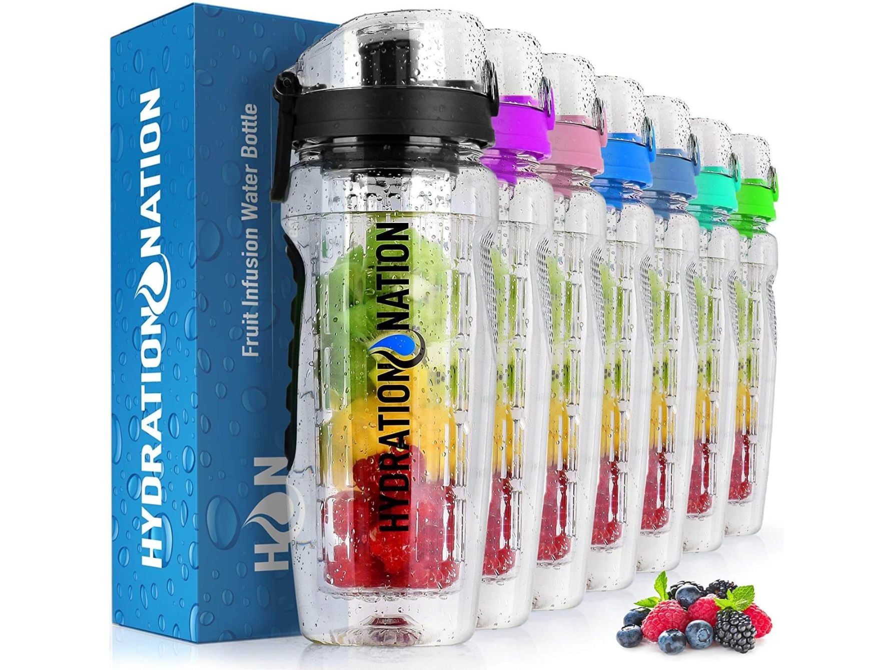 Hydration Nation Portable Water Bottle with Fruit Infuser by Zulay Kitchen