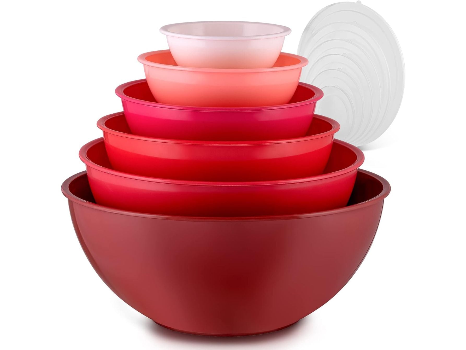 Plastic Mixing Bowls with Lids Set 12pc