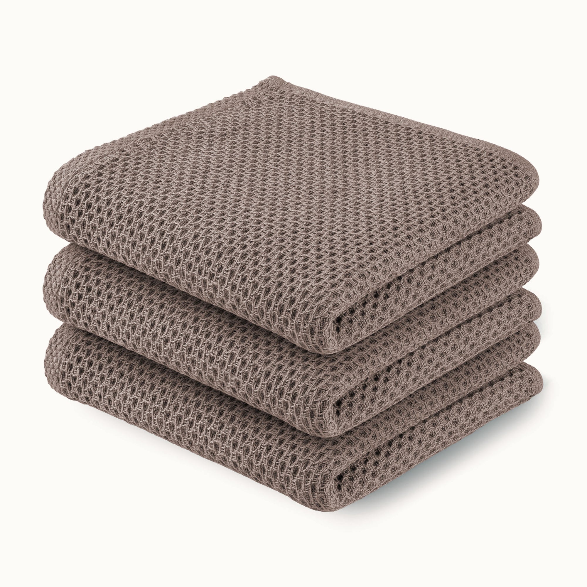 Waffle Weave Kitchen Towels-3 Pack 13 x 28 inch - Light Grey by Zulay Kitchen