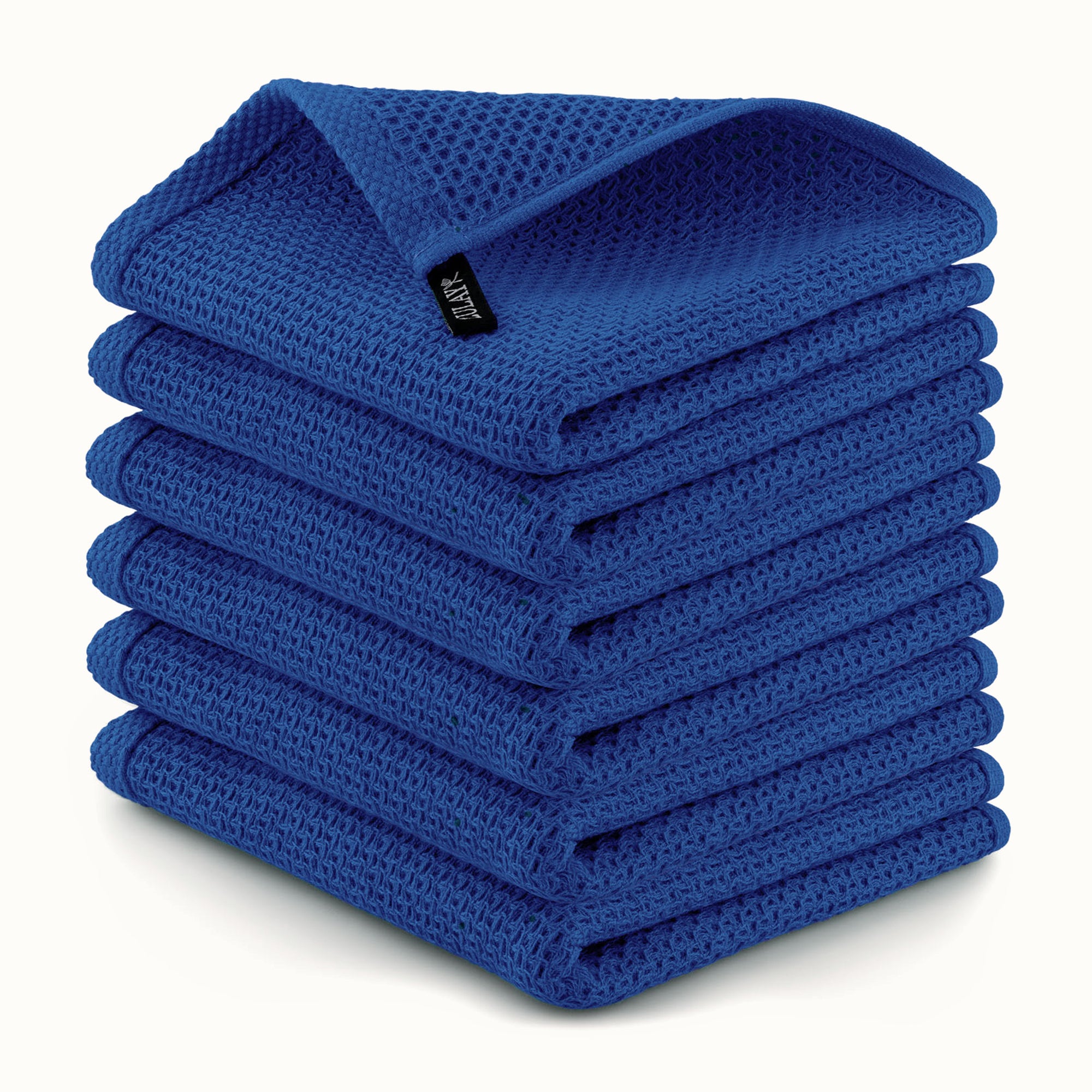 Waffle Weave Kitchen Towels - 6 Pack Navy by Zulay Kitchen