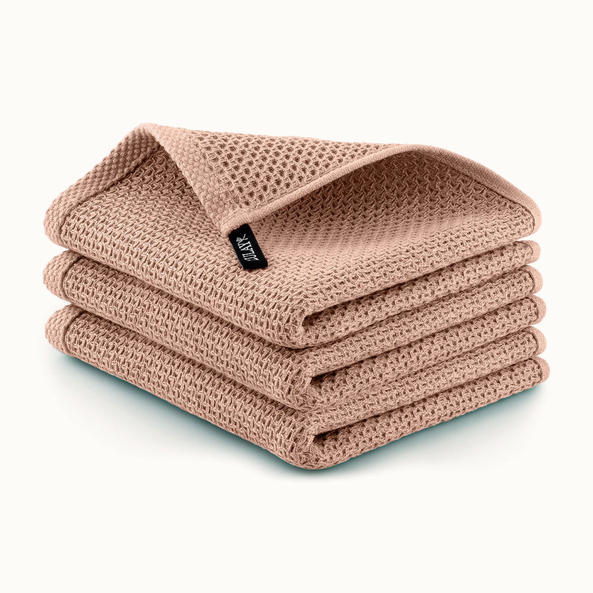 Waffle Weave Kitchen Towels-3 Pack 12 x 12 inch - Beige by Zulay Kitchen