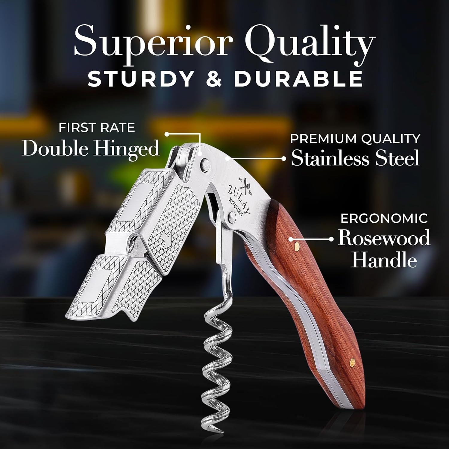 Durable Corkscrew Ensures Longevity and Reliability by Zulay Kitchen