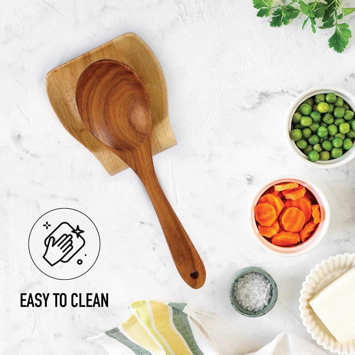 Easy to Clean and Maintain Wooden Spoon Rest by Zulay Kitchen