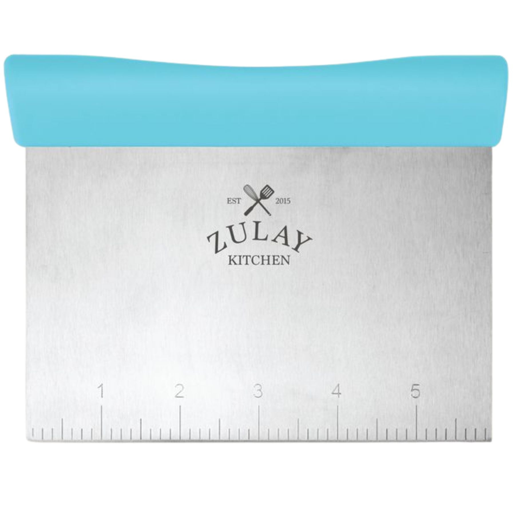 Multi-Purpose Bench Scraper & Chopper - Square Light Blue Handle by Zulay Kitchen