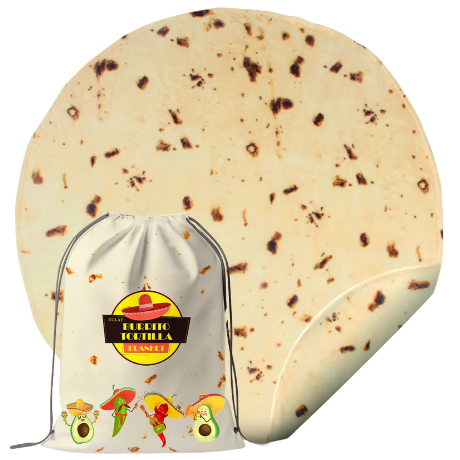 Tortilla Blanket - 71 inches Drawstring Bag Packaging by Zulay Kitchen