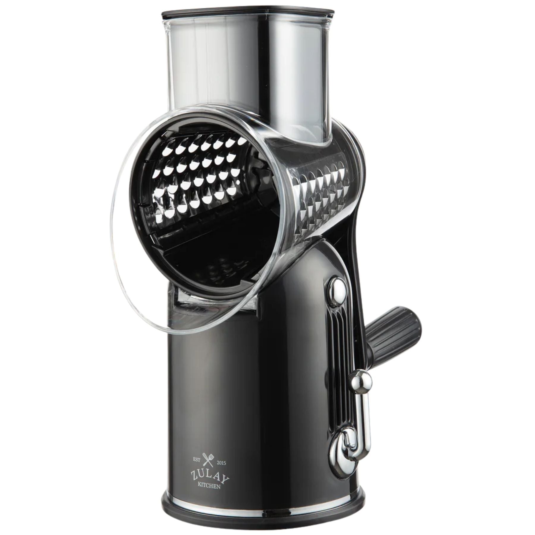Rotary Cheese Grater Classic with 5 Blades - Black by Zulay Kitchen