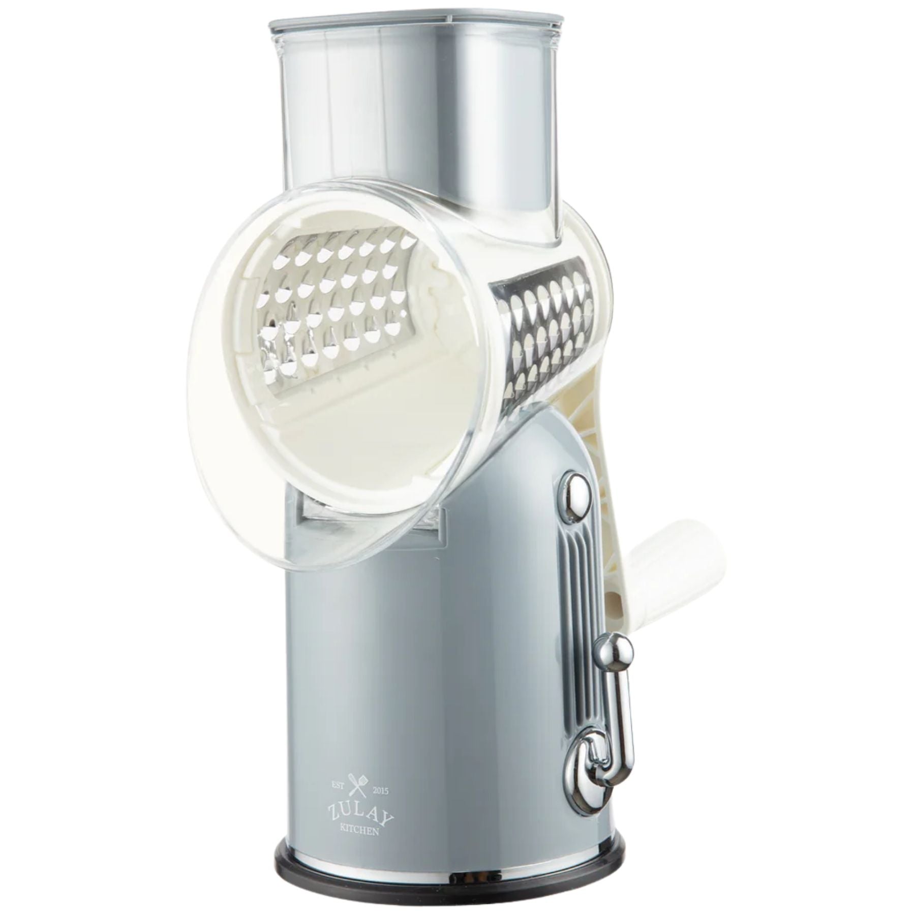 Rotary Cheese Grater Classic with 5 Blades - Gray by Zulay Kitchen
