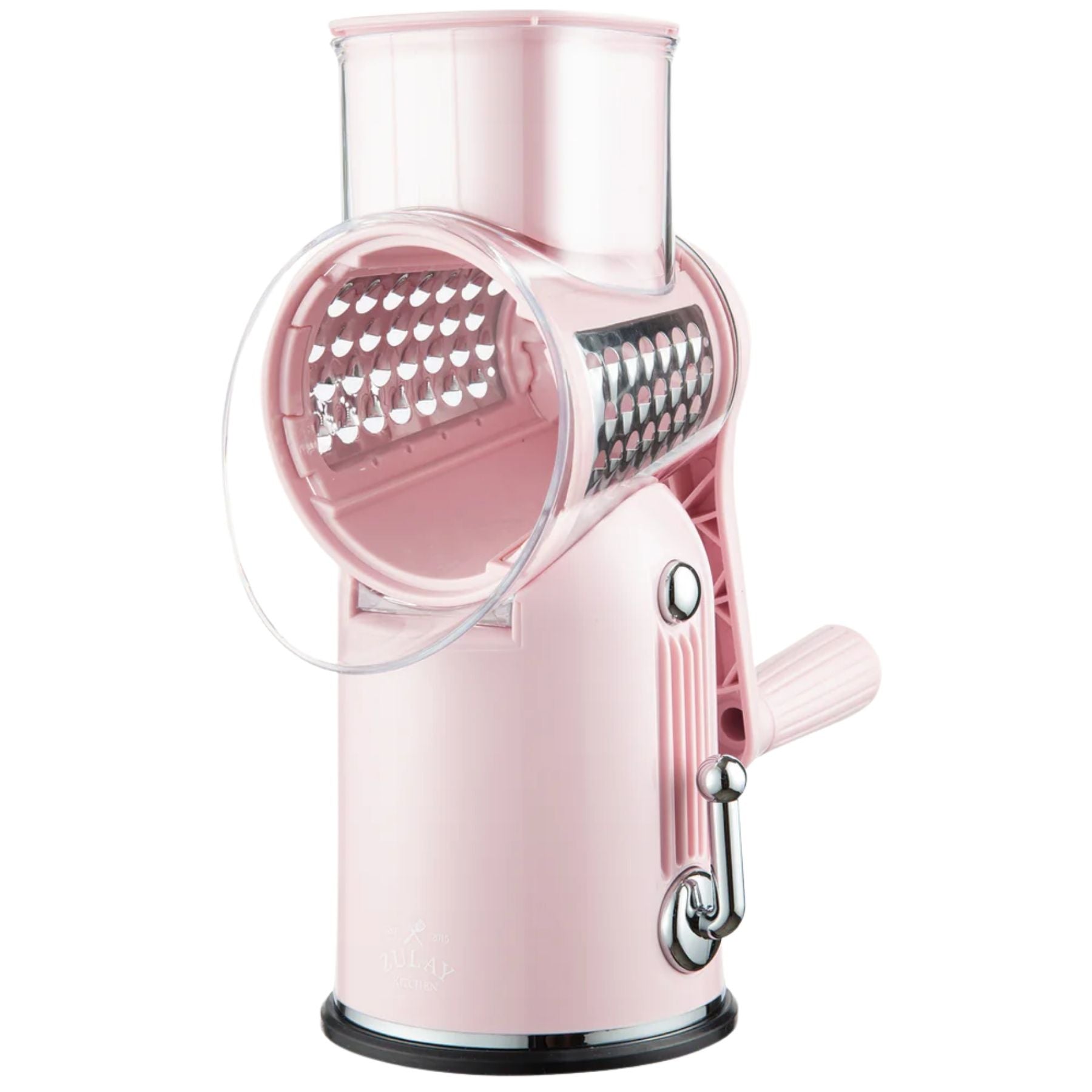 Rotary Cheese Grater Classic with 5 Blades - Pink by Zulay Kitchen