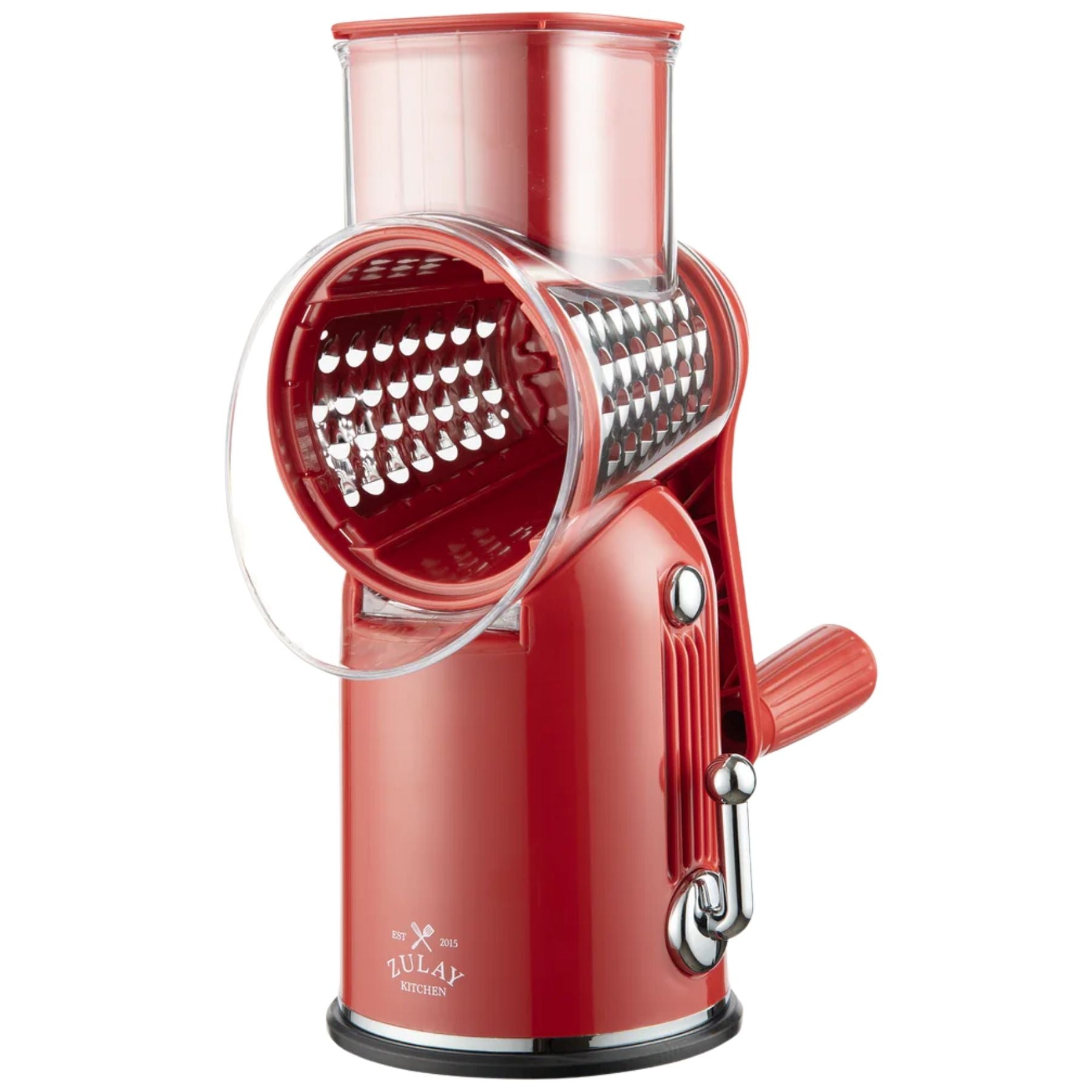 Rotary Cheese Grater Classic with 5 Blades - Red by Zulay Kitchen