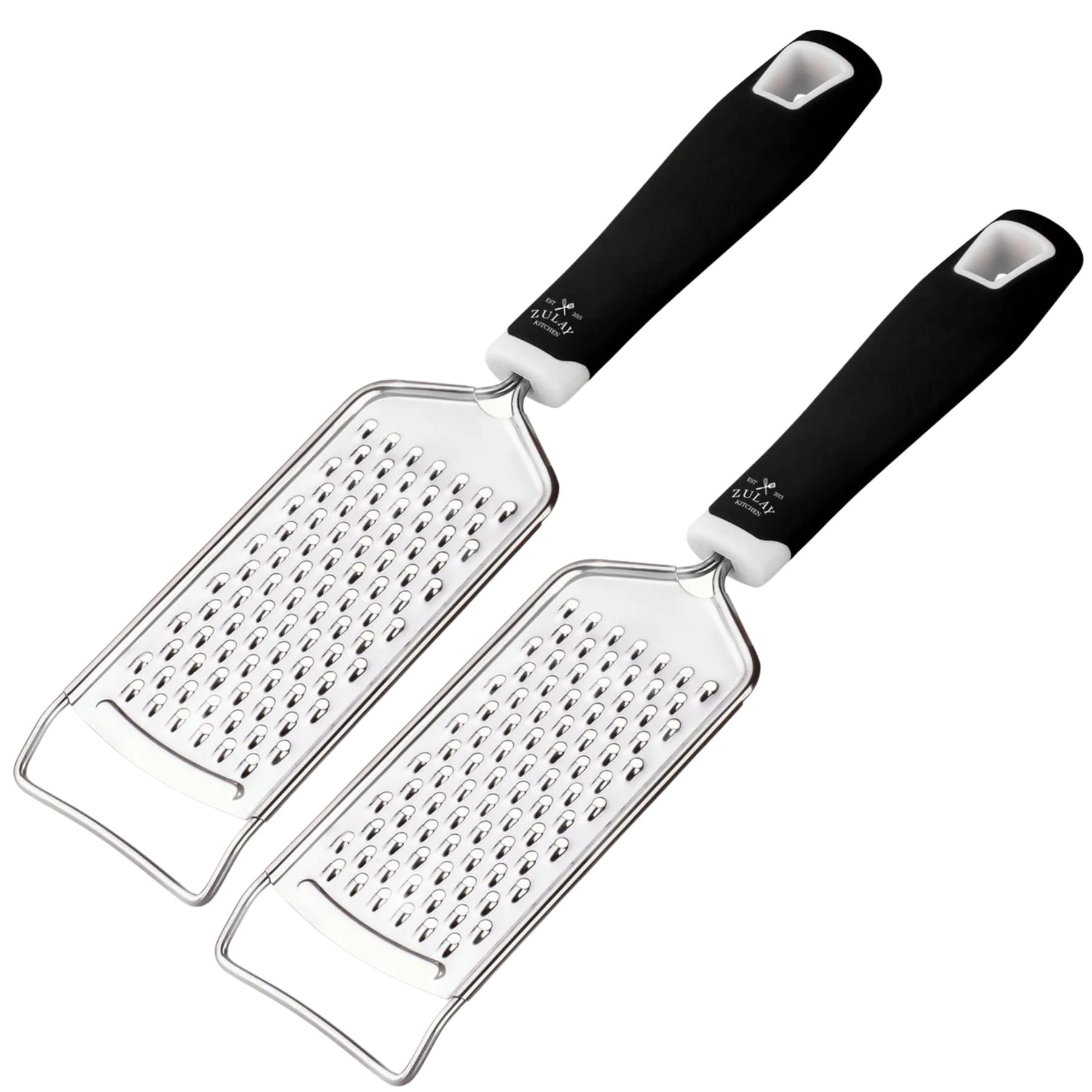 Stainless Steel Flat Cheese Grater- 2 pack - Black by Zulay Kitchen