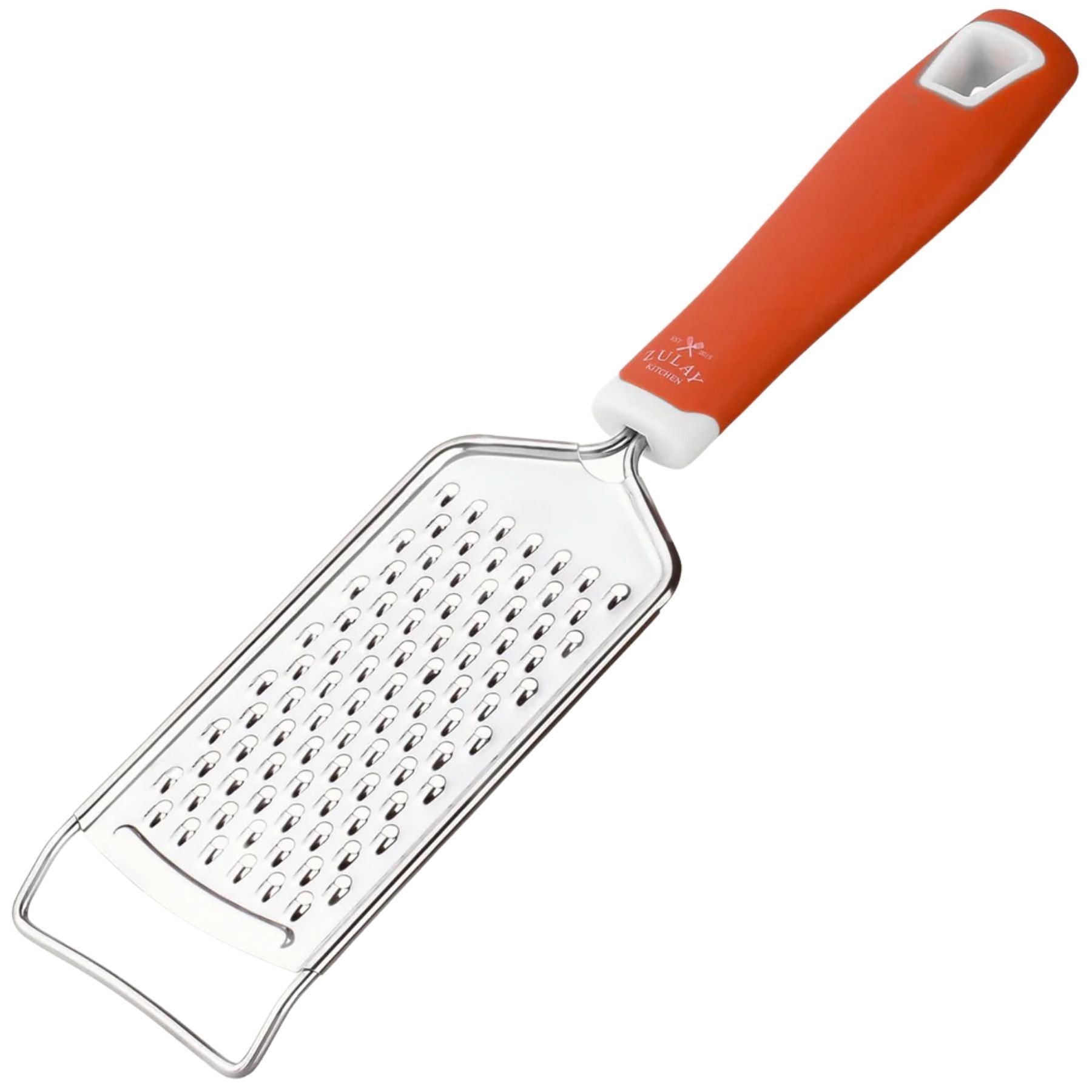 Stainless Steel Flat Cheese Grater-Red by Zulay Kitchen