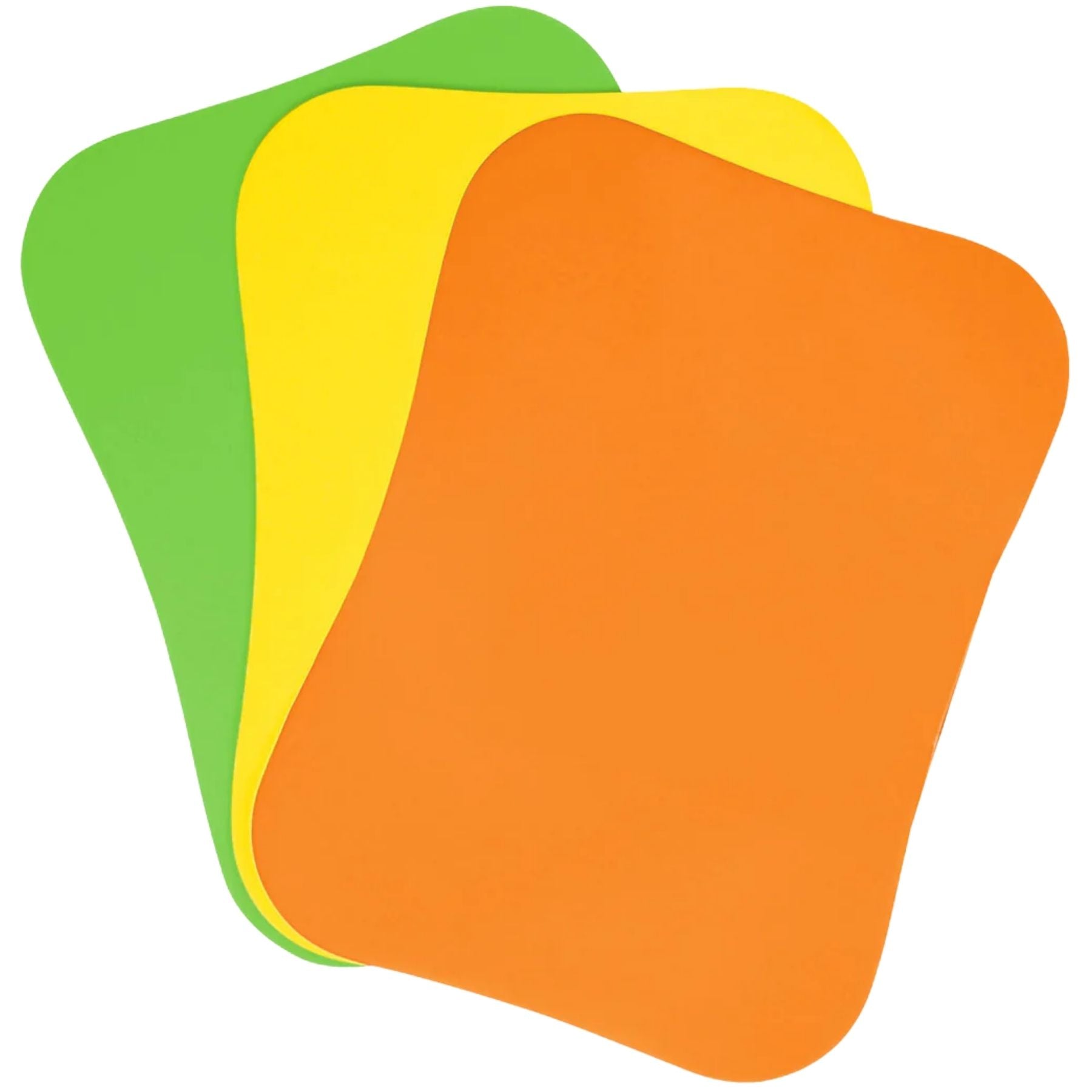Flexible Cutting Board Mats - Set of 3 - Curved Edge (Orange/ Yellow/ Green) by Zulay Kitchen