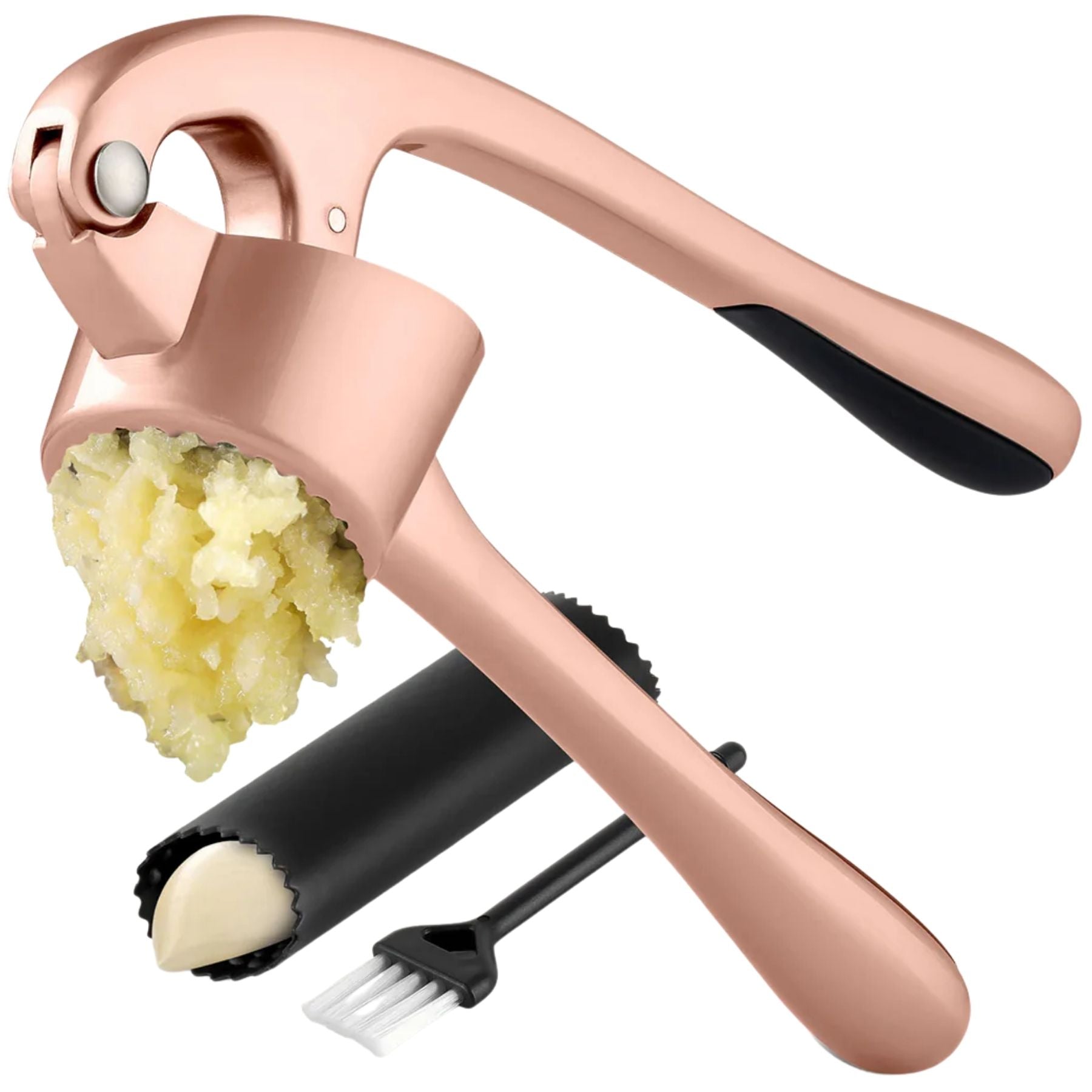 Large Garlic Press & Roller Set- Rose Gold by Zulay Kitchen