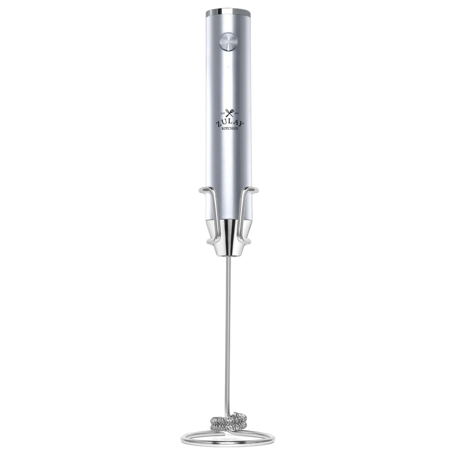 LUX™ Rechargeable Milk Frother Silver by Zulay Kitchen