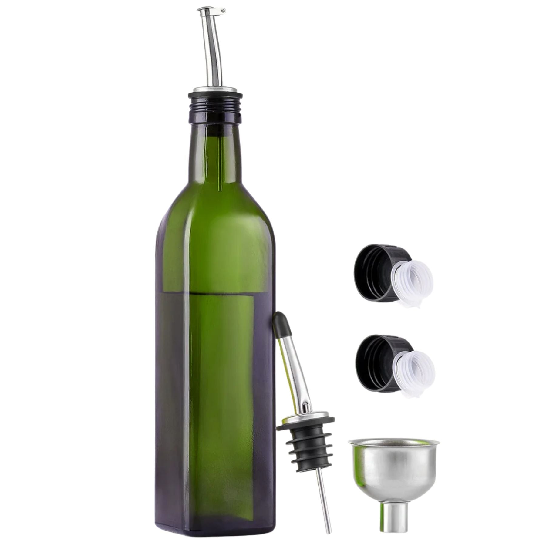 Olive Oil Dispenser Bottle with Accessories-1 Pack - Dark Olive Green by Zulay Kitchen