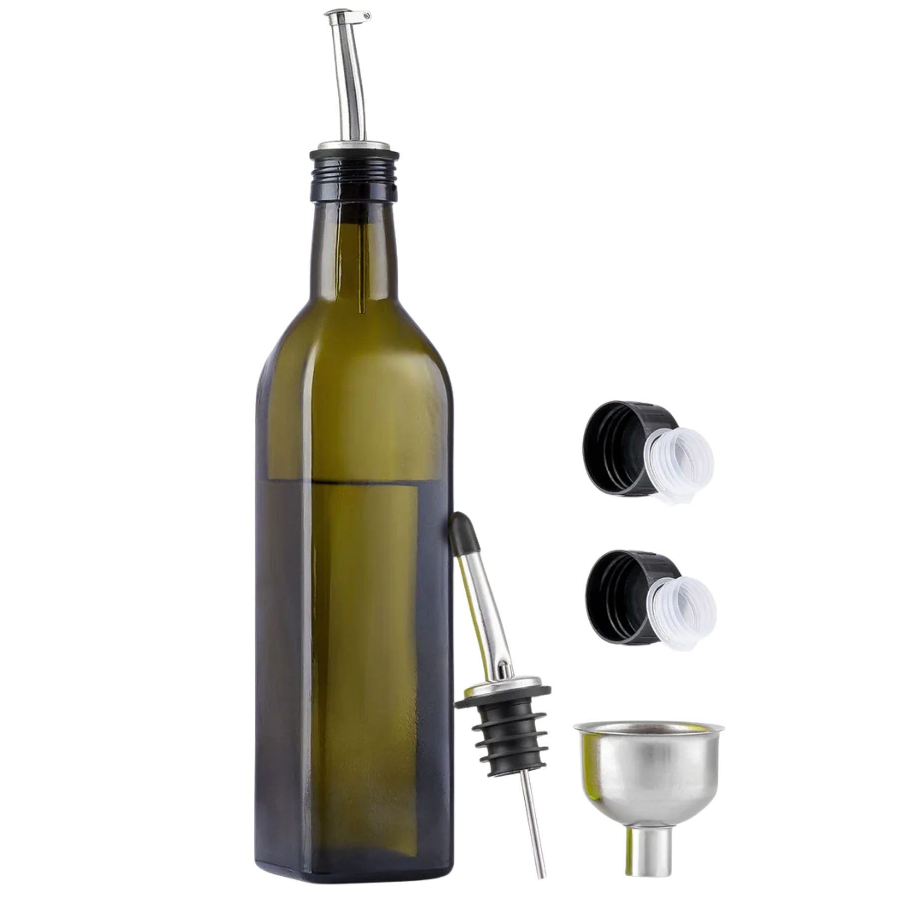 Olive Oil Dispenser Bottle with Accessories-1 Pack - Dark Olive Green by Zulay Kitchen