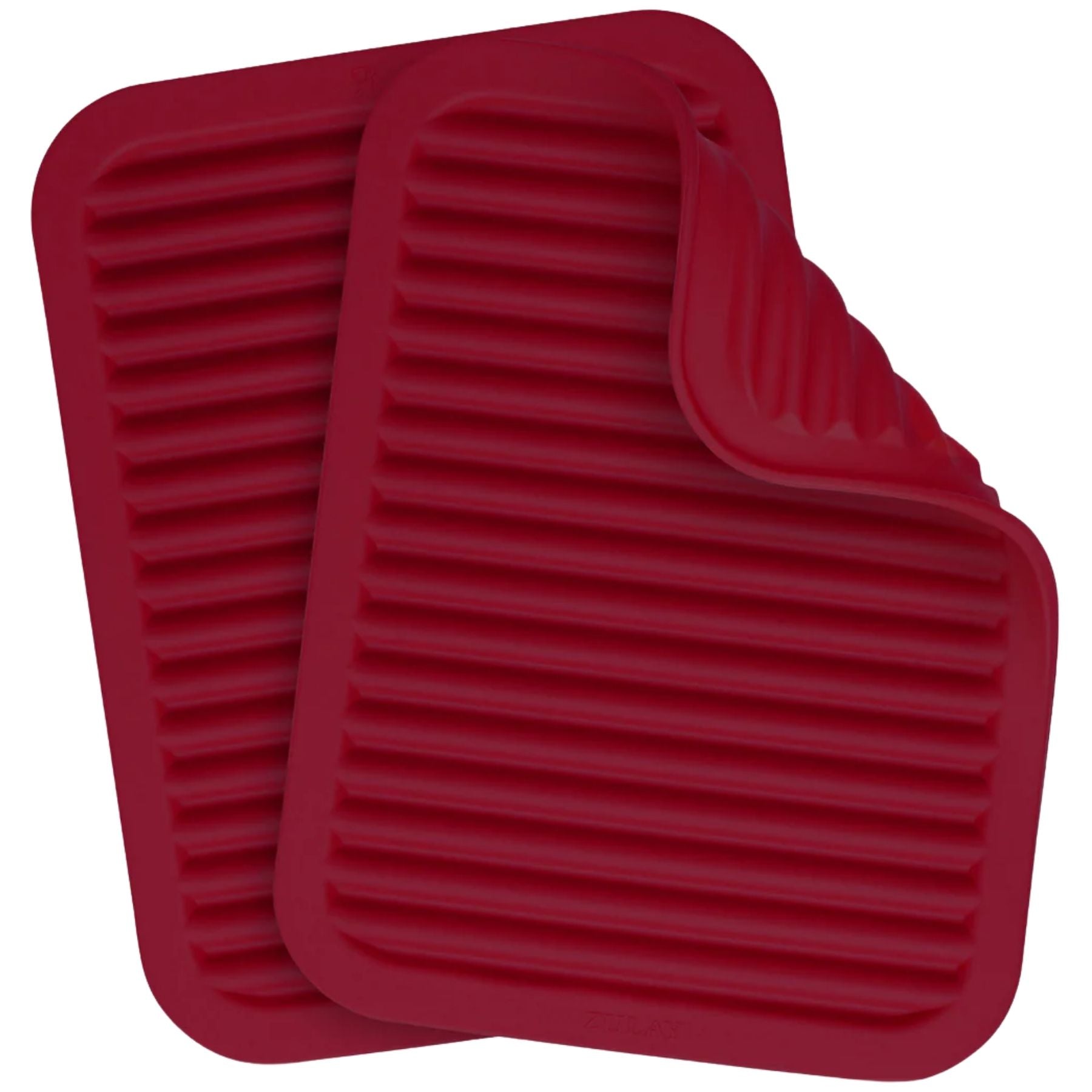 Silicone Trivets For Hot Pots and Pans (2 pack)-Red by Zulay Kitchen