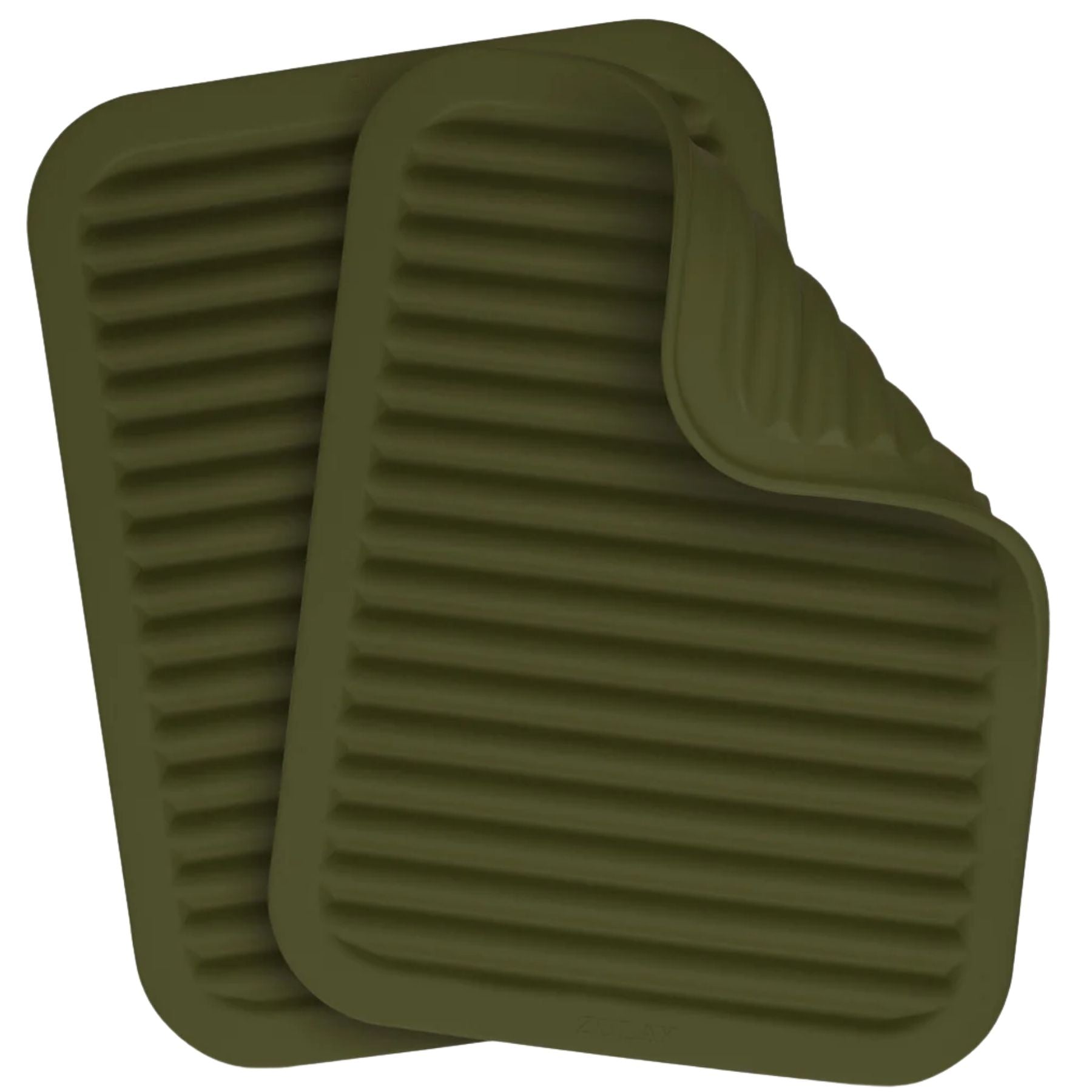 Silicone Trivets For Hot Pots and Pans (2 pack)-Olive Green by Zulay Kitchen