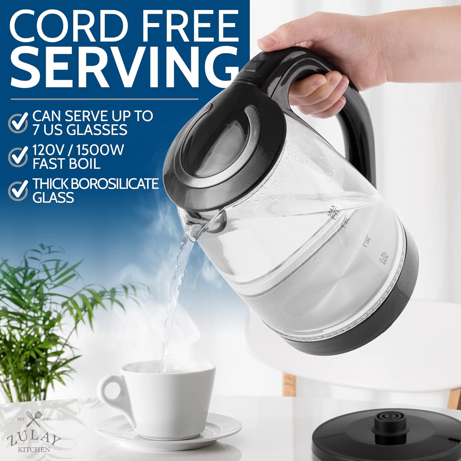 Cordless Convenience with 360° Swivel Base by Zulay Kitchen