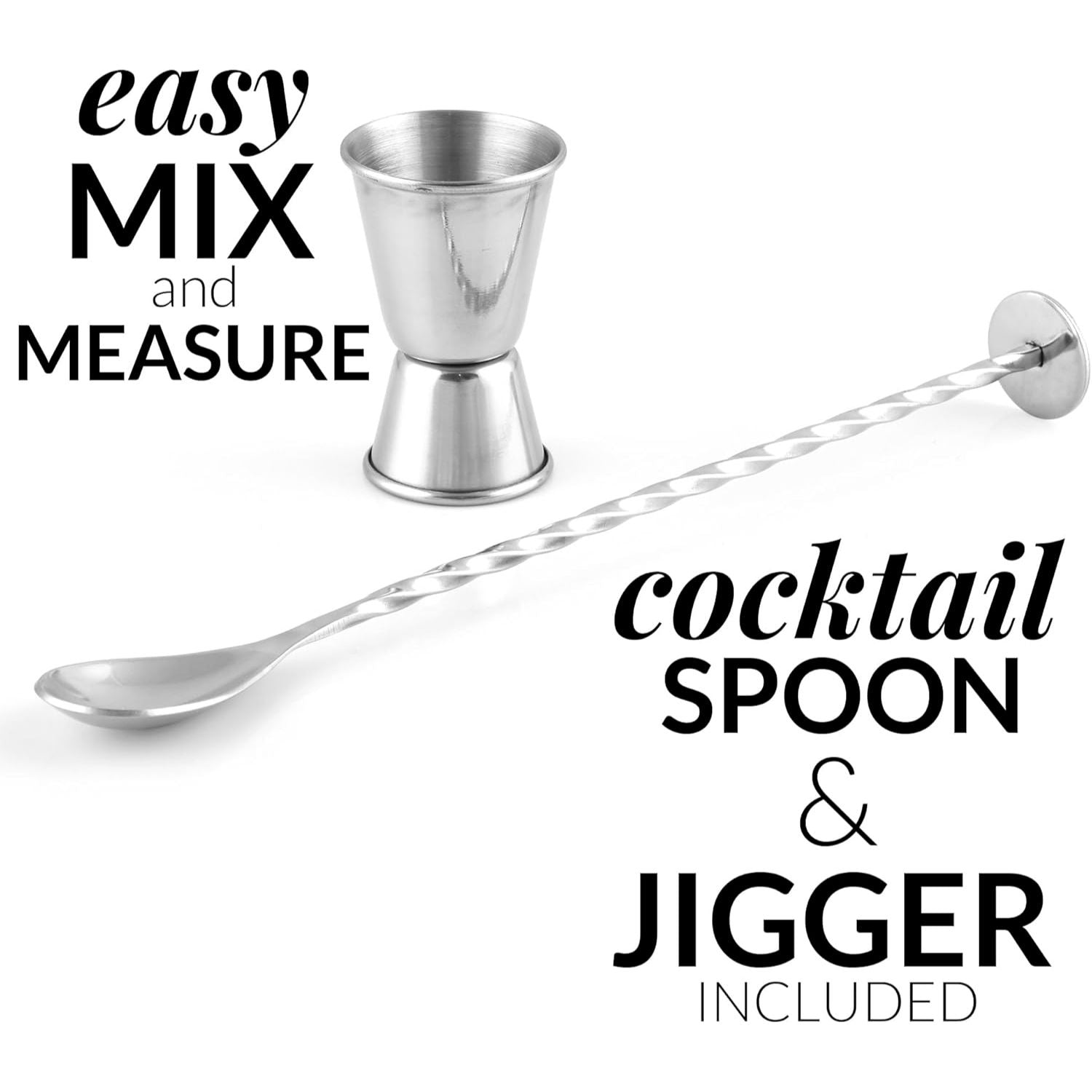 Set Includes Cocktail Spoon and Jigger by Zulay Kitchen