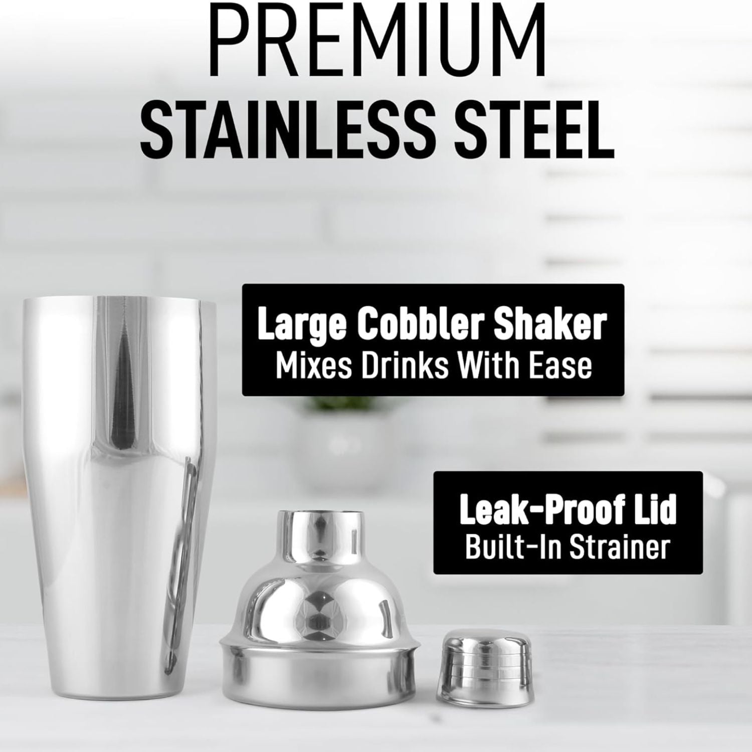 Premium Stainless Steel Cocktail Shaker by Zulay Kitchen
