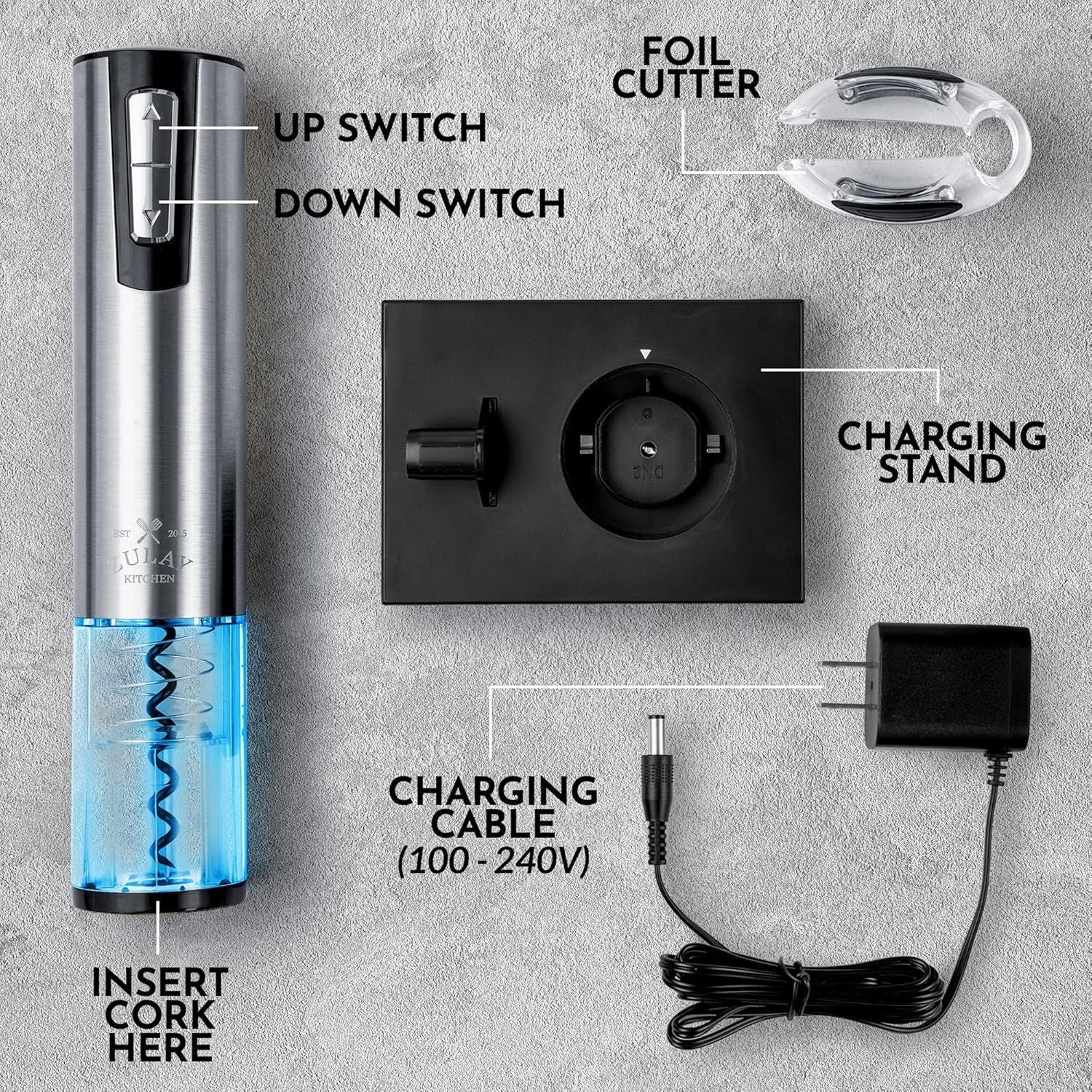 Electric Wine Opener Features by Zulay Kitchen