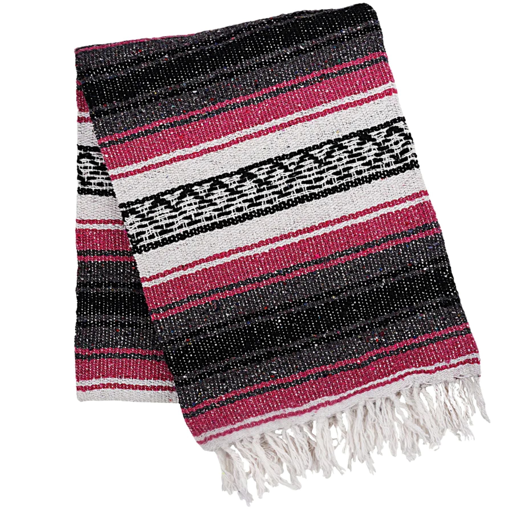 Hydration Nation Handcrafted Mexican Blanket - Gray Fuchsia by Zulay Kitchen