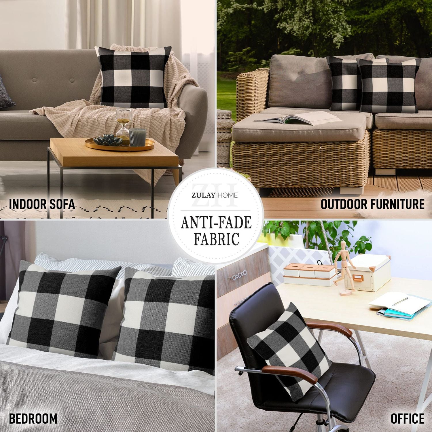 Elevate Your Home Décor with These Buffalo Plaid Throw Pillow Covers by Zulay Home