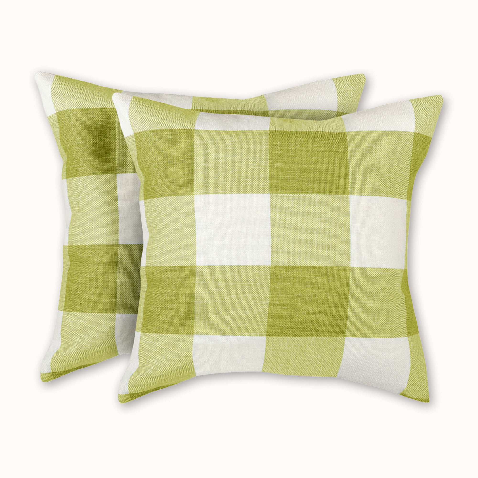Buffalo Plaid Throw Pillow Covers – Green & White Checkered, Set of 2 (16x16, 18x18, or 20x20 Inch) by Zulay Kitchen