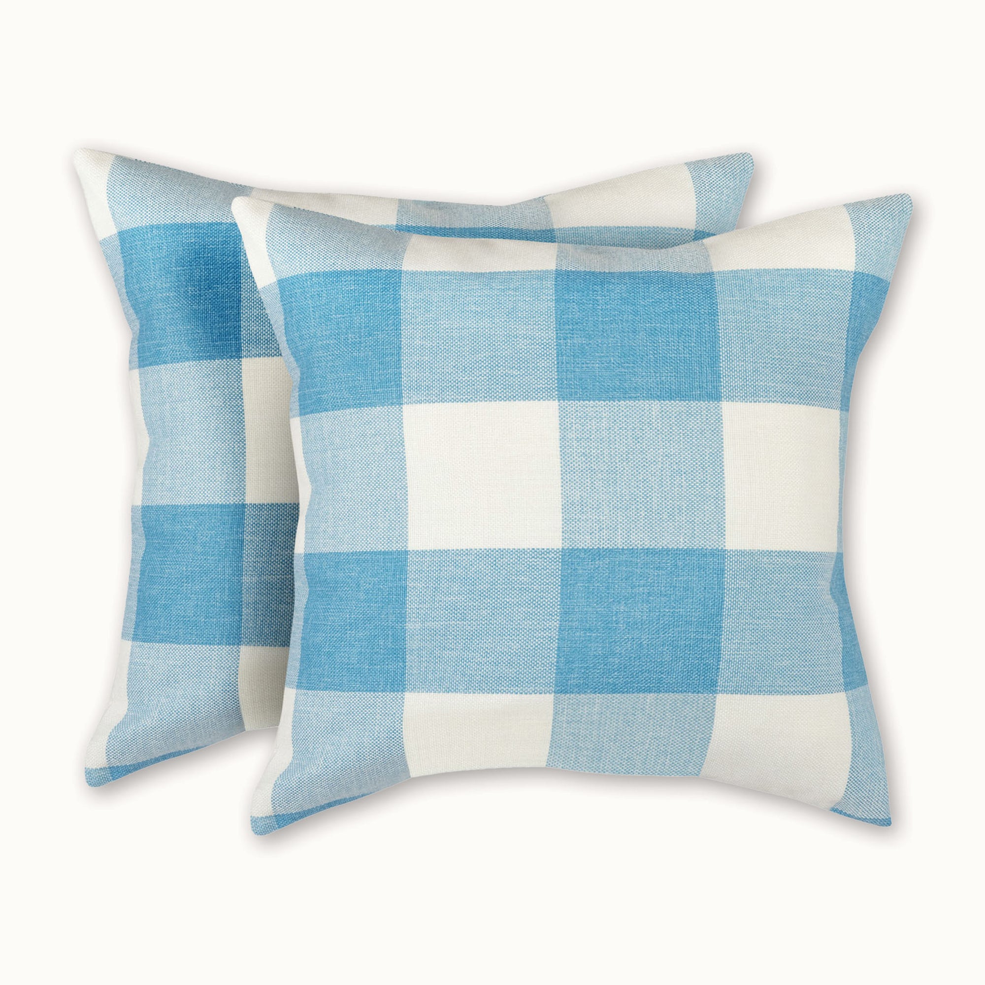 Buffalo Plaid Throw Pillow Covers – Sky Blue & White Checkered, Set of 2 (16x16, 18x18, or 20x20 Inch) by Zulay Kitchen