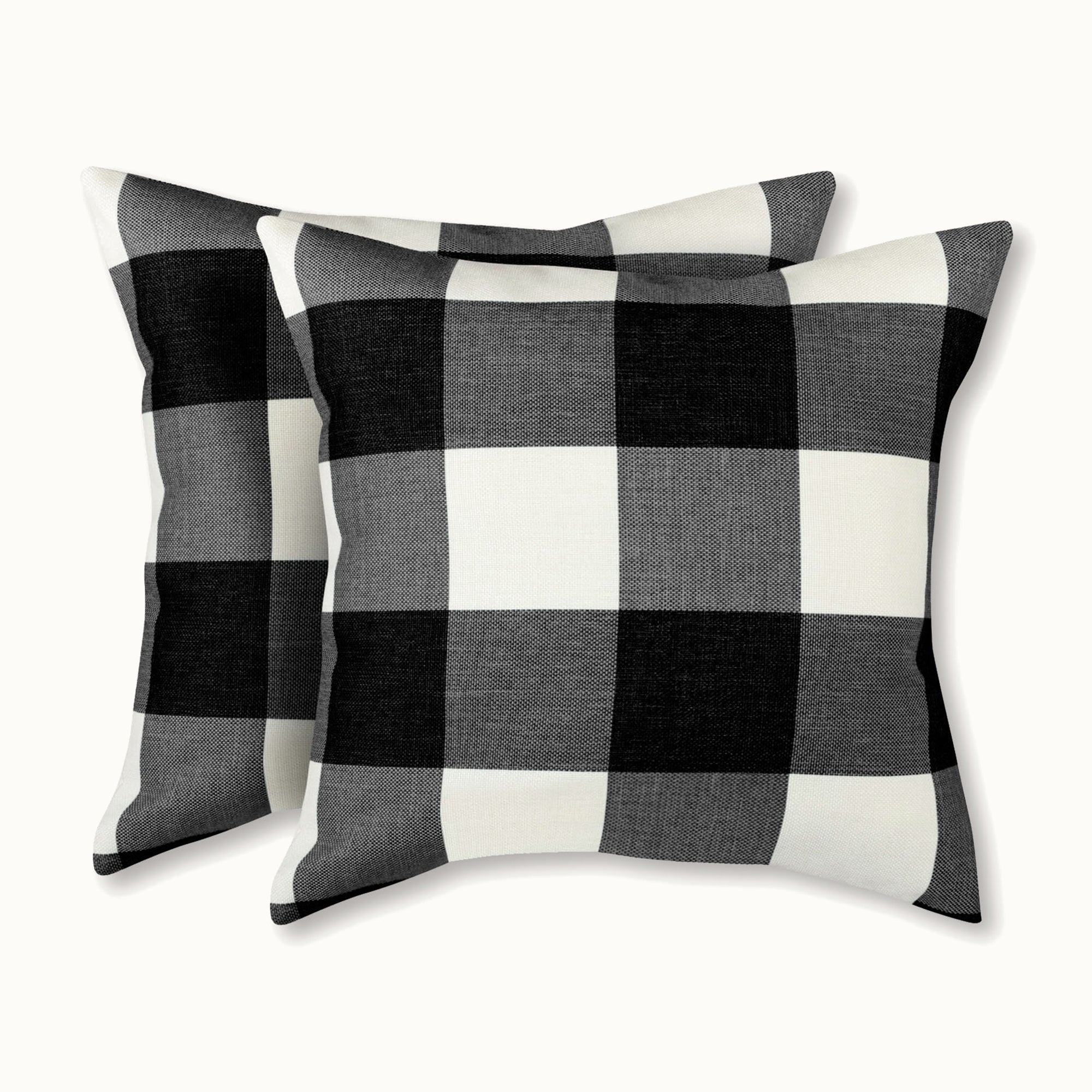 Buffalo Plaid Throw Pillow Covers – Black & White Checkered, Set of 2 (16x16, 18x18, or 20x20 Inch) by Zulay Kitchen