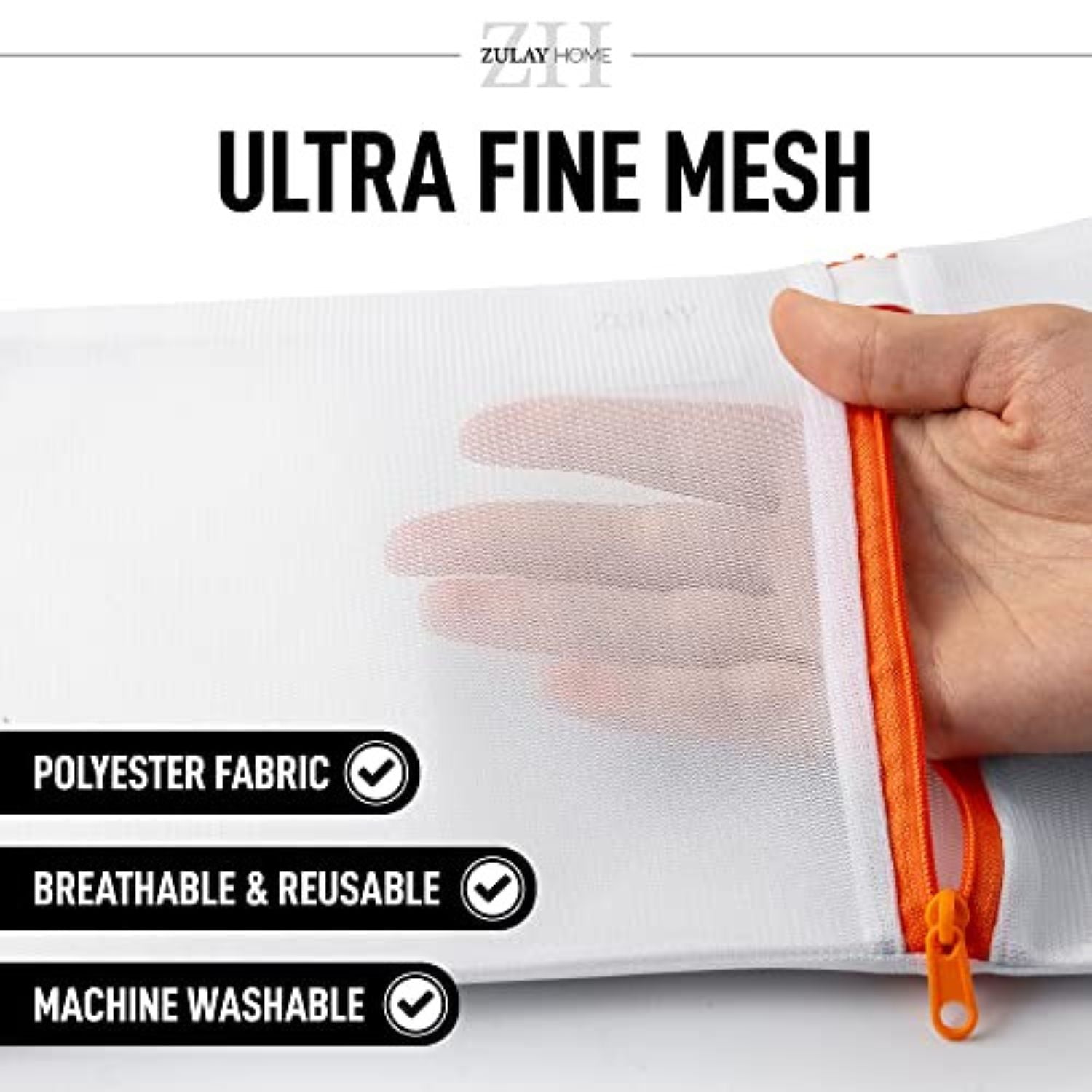 Ultra-Fine Mesh Bags with a See-Through Mesh Weave by Zulay Home