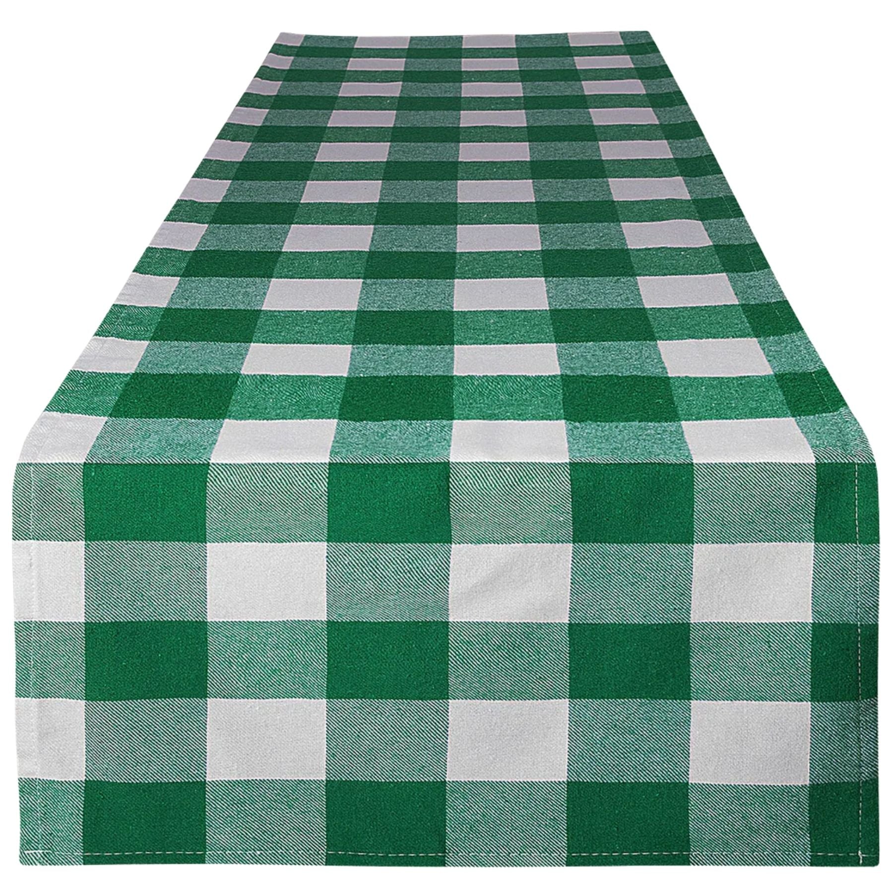 Table Runner Green and White tab by Zulay KItchen
