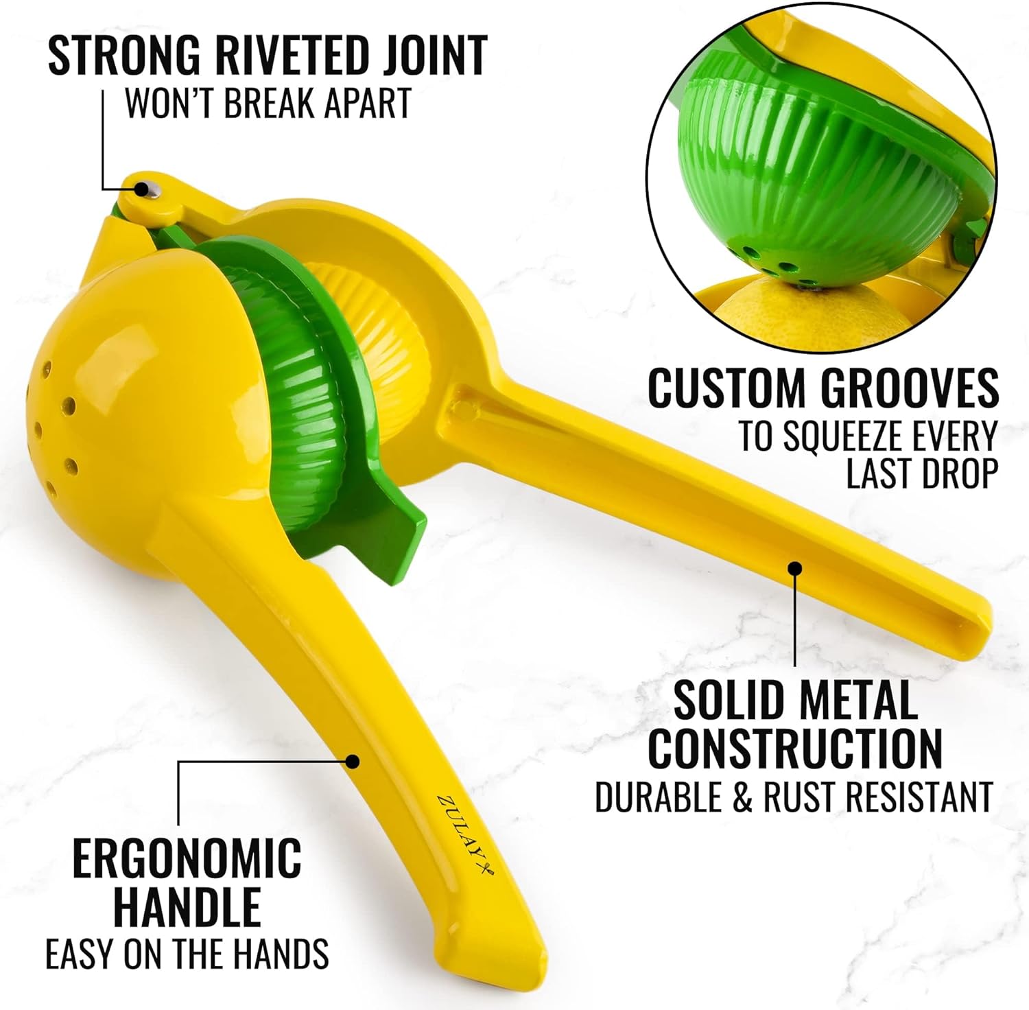 Sturdy and Heavy Duty 2-IN-1 Lemon Squeezer by Zulay Kitchen