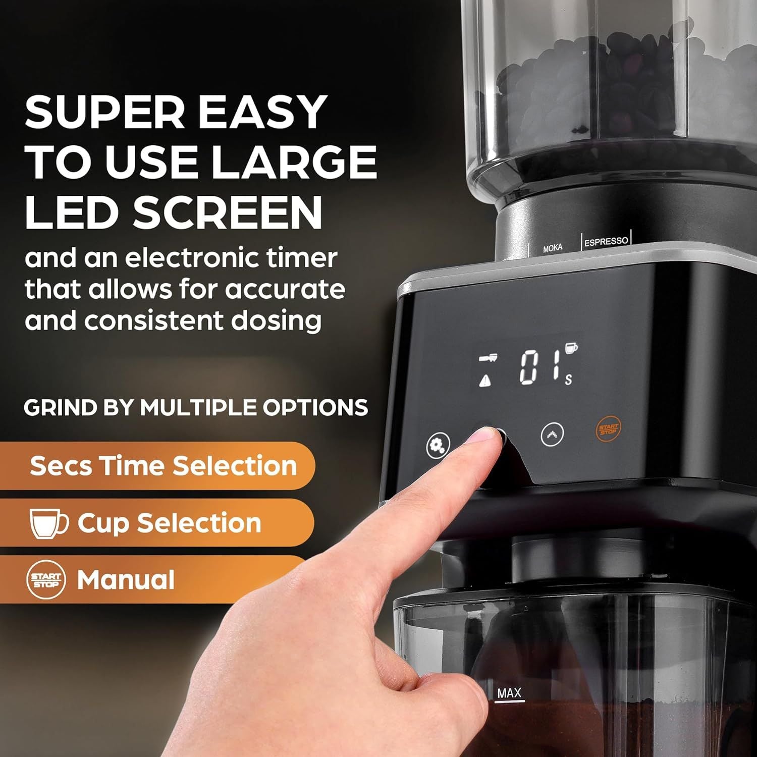 Customizable Grind with Precise Timer Conical Burr by Zulay Kitchen