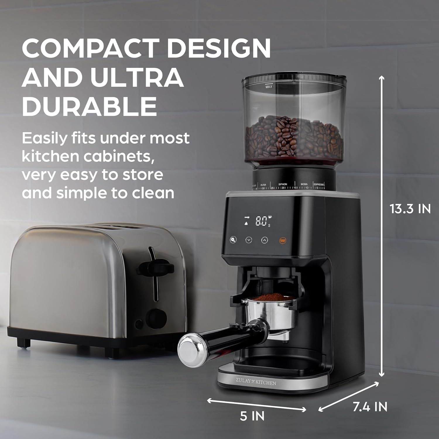 High Quality Conical Burr Coffee Grinder by Zulay Kitchen