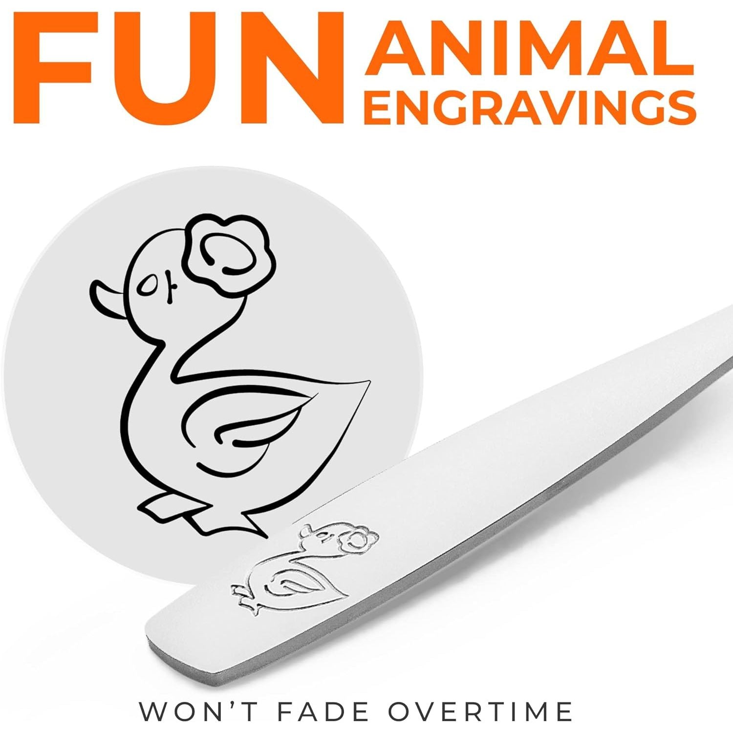 Engraved with Adorable Animal Designs Toddler Utensils by Zulay Kitchen