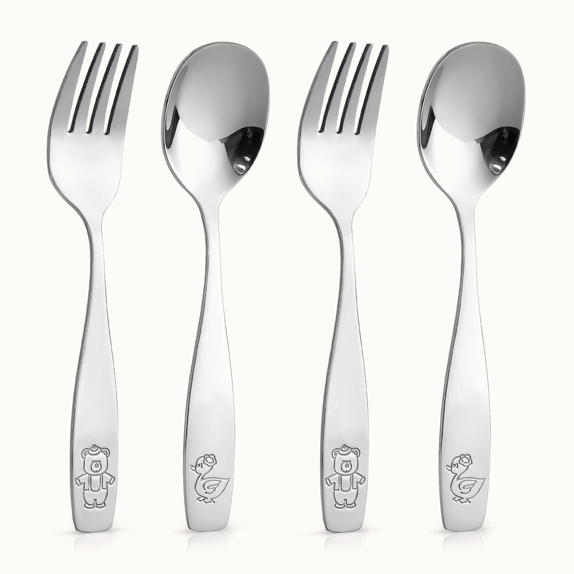 Zulay Kitchen Flatware Set Spoons & Forks for Toddlers-4Pc Set by Zulay Kitchen