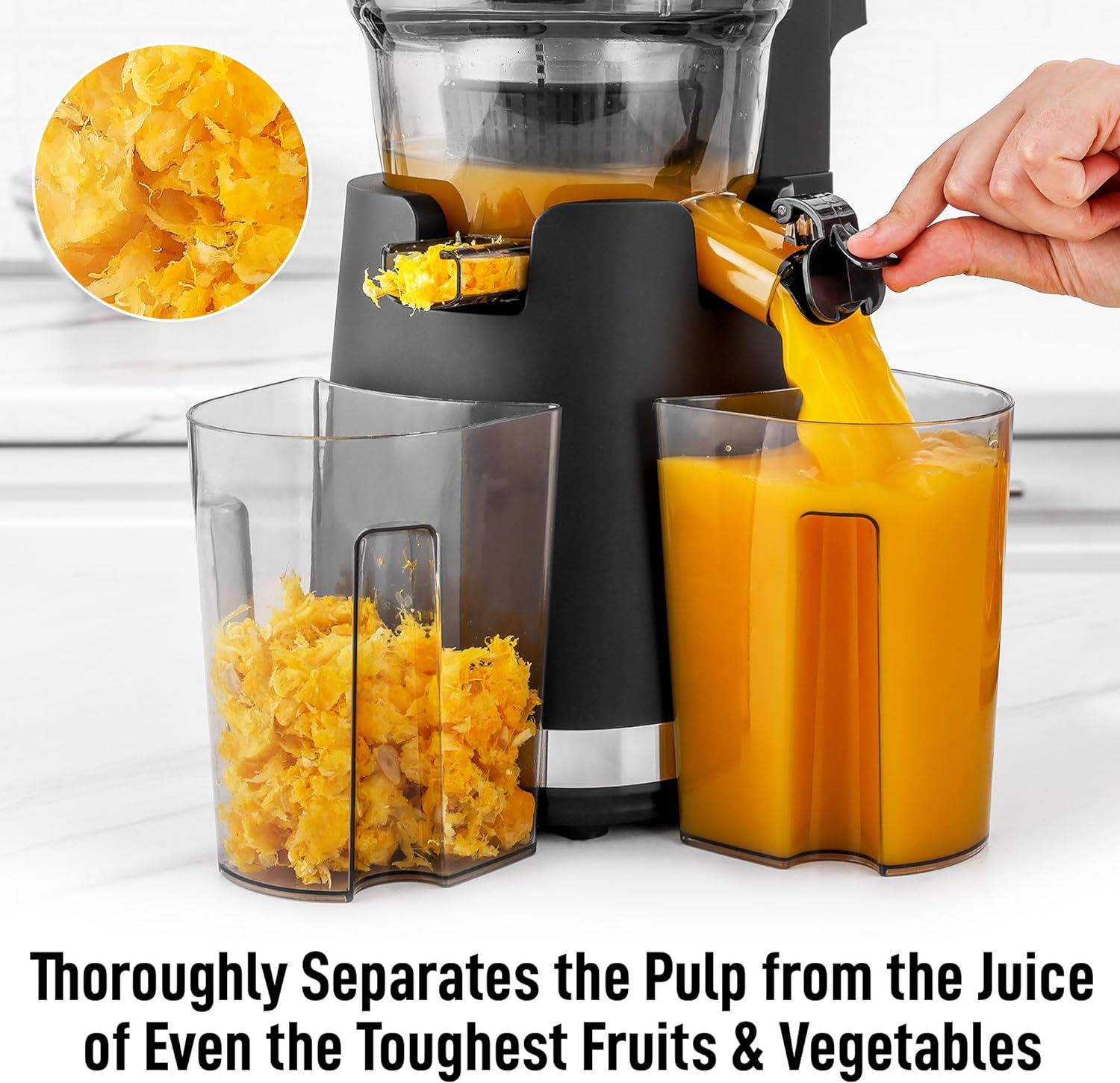 Efficiently Extracts Juice while Separating Pulp from Even The Toughest Fruits & Vegetables by Zulay Kitchen