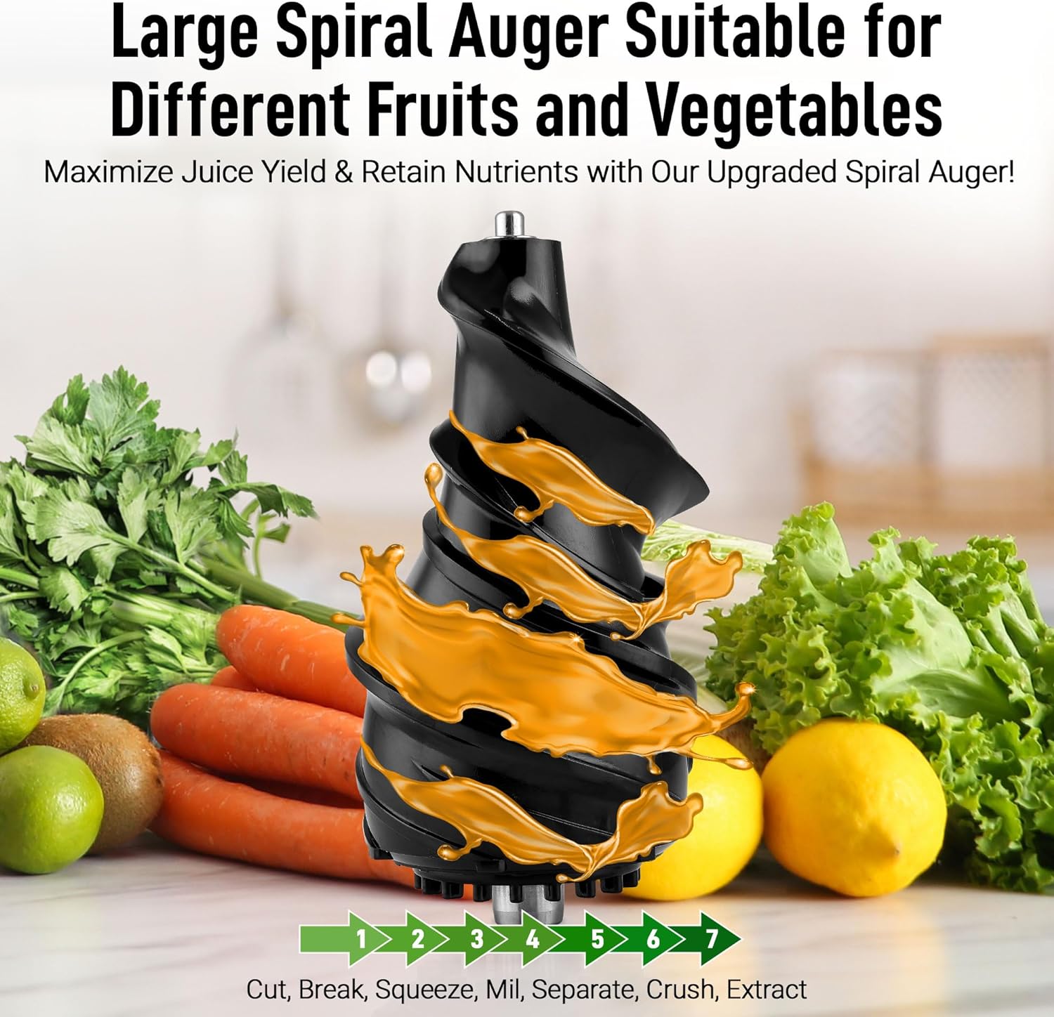 Extract up to 96% Juice Yield Masticating Juicer by Zulay Kitchen