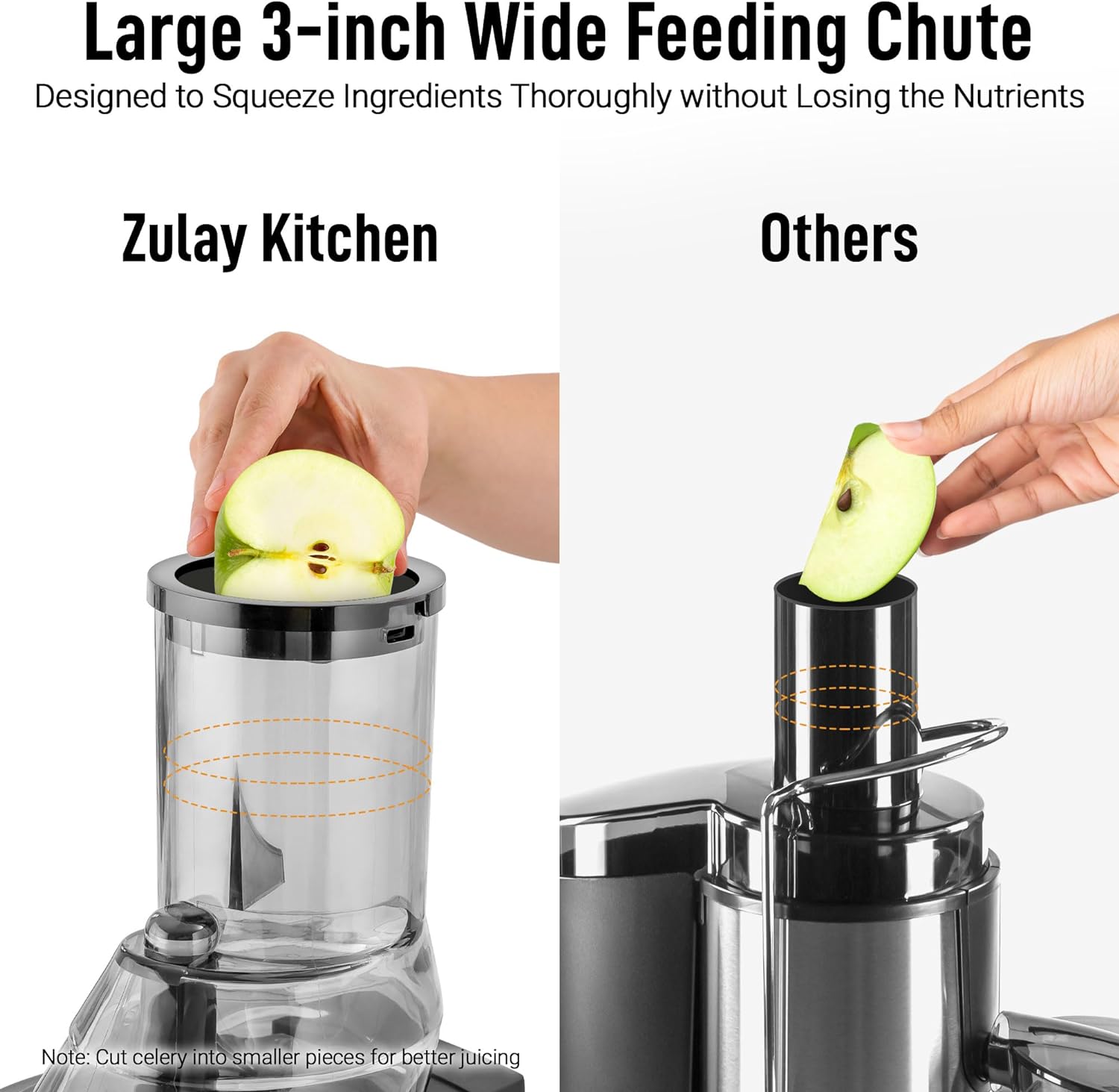 Large 3-Inch Feed Chute Fruit Press Machine by Zulay Kitchen