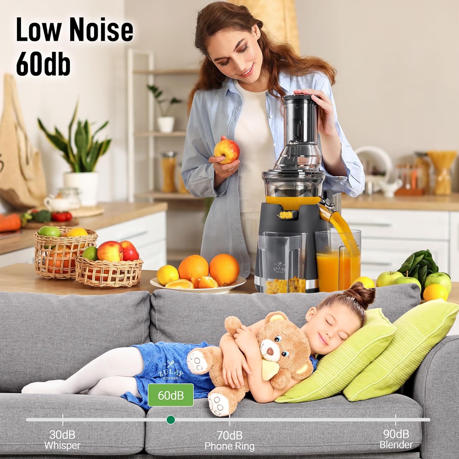 Juicer Machine with Quiet Motor by Zulay Kitchen