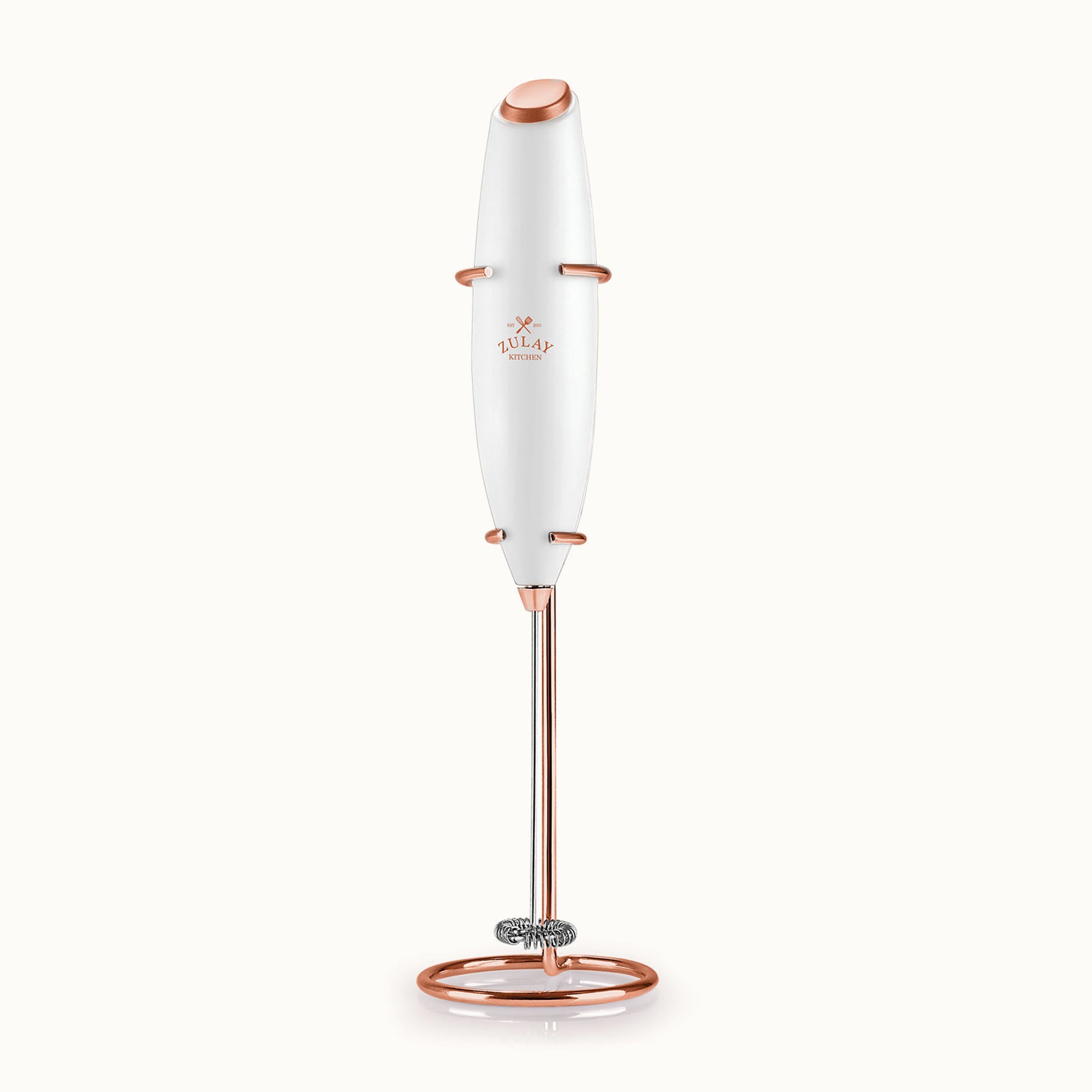 Zulay Kitchen Milk Frother With Stand-Executive White by Zulay Kitchen