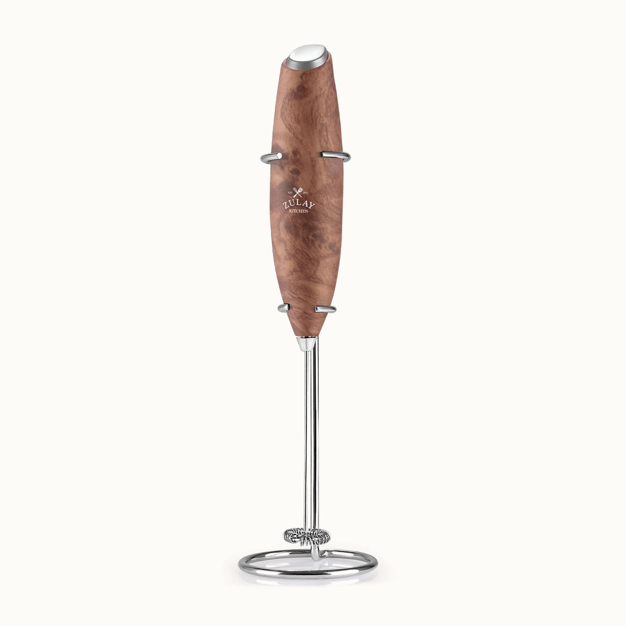 Zulay Kitchen Milk Frother With Stand-Walnut by Zulay Kitchen