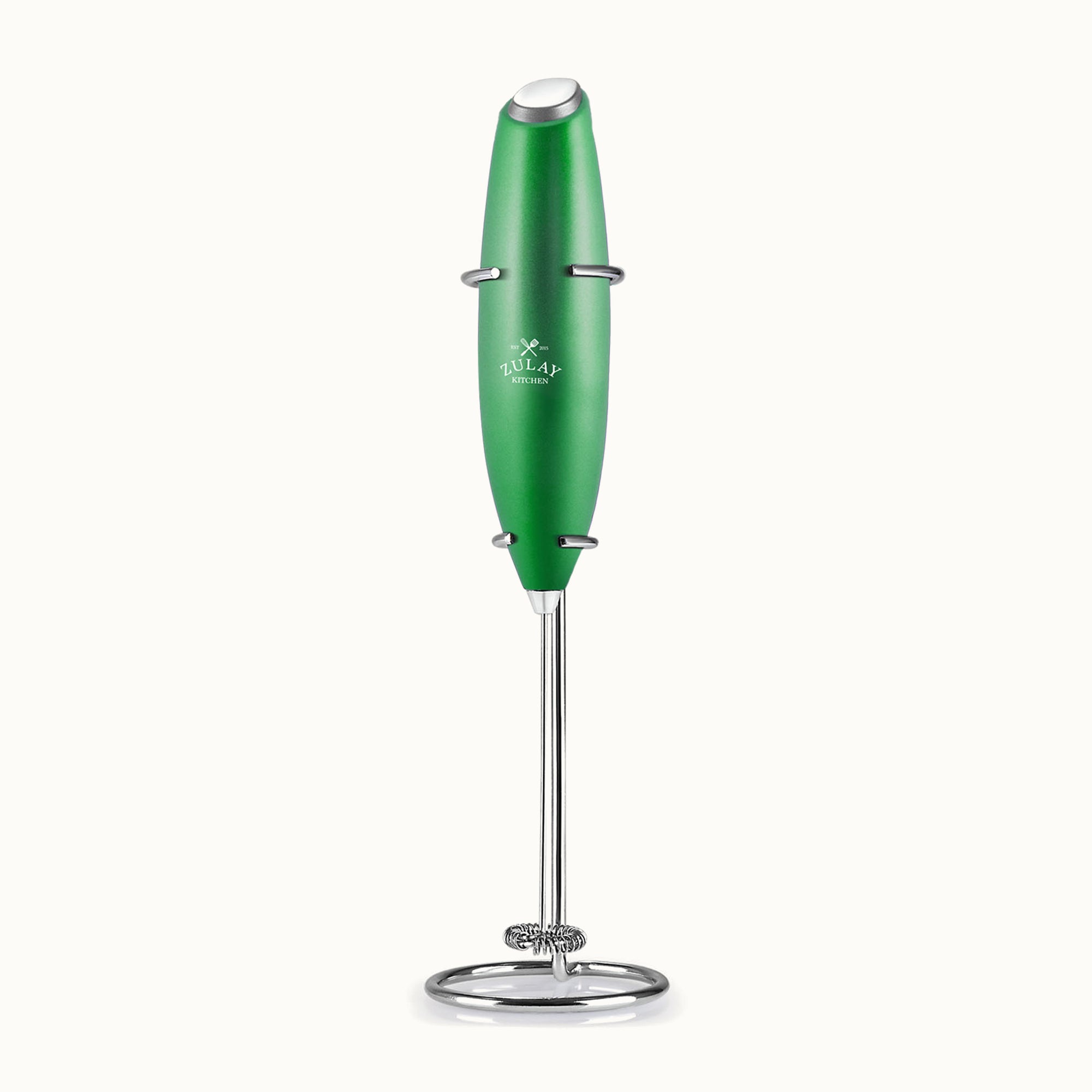 Zulay Kitchen Milk Frother With Stand-Metallic Green by Zulay Kitchen