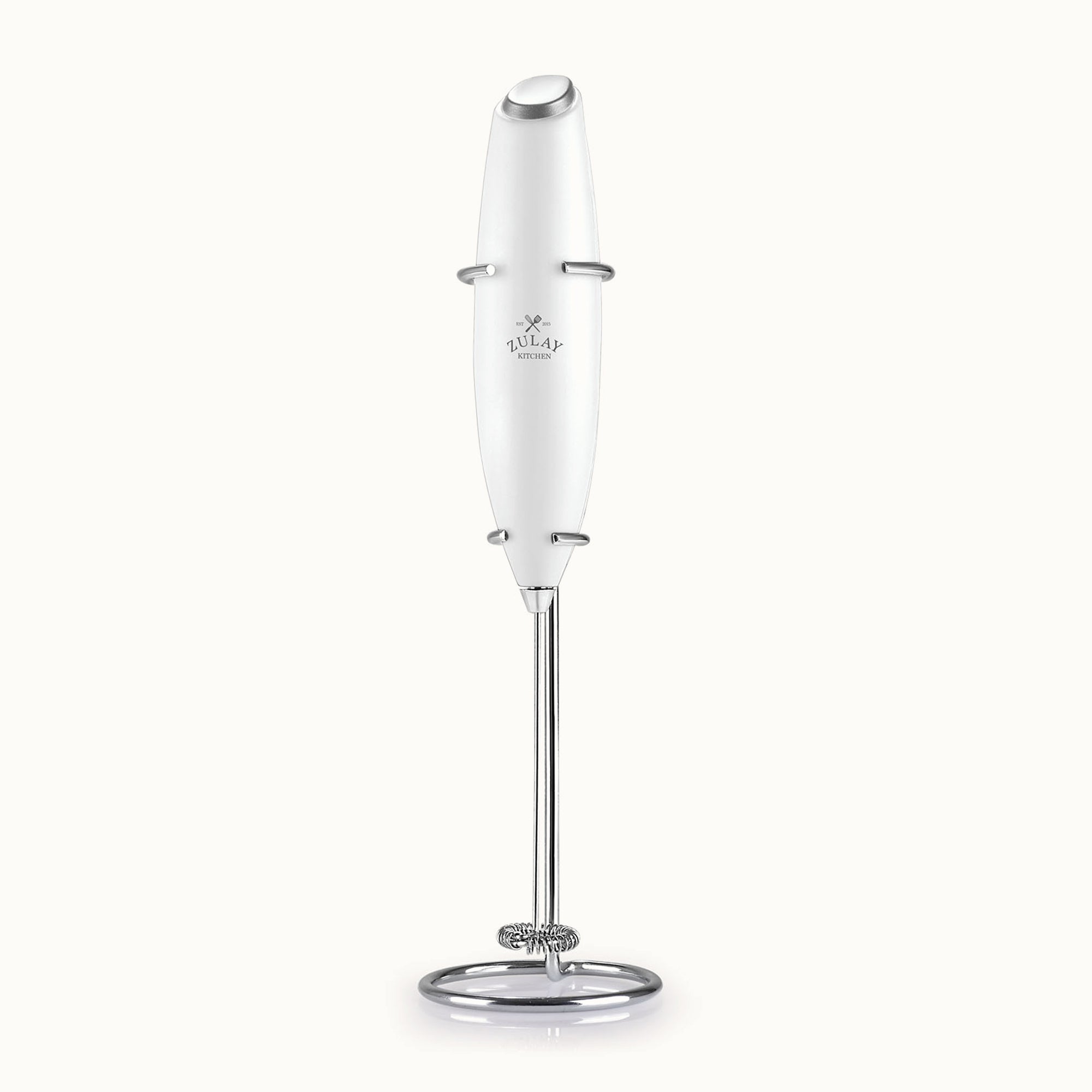 Zulay Kitchen Milk Frother With Stand-Frosted White by Zulay Kitchen