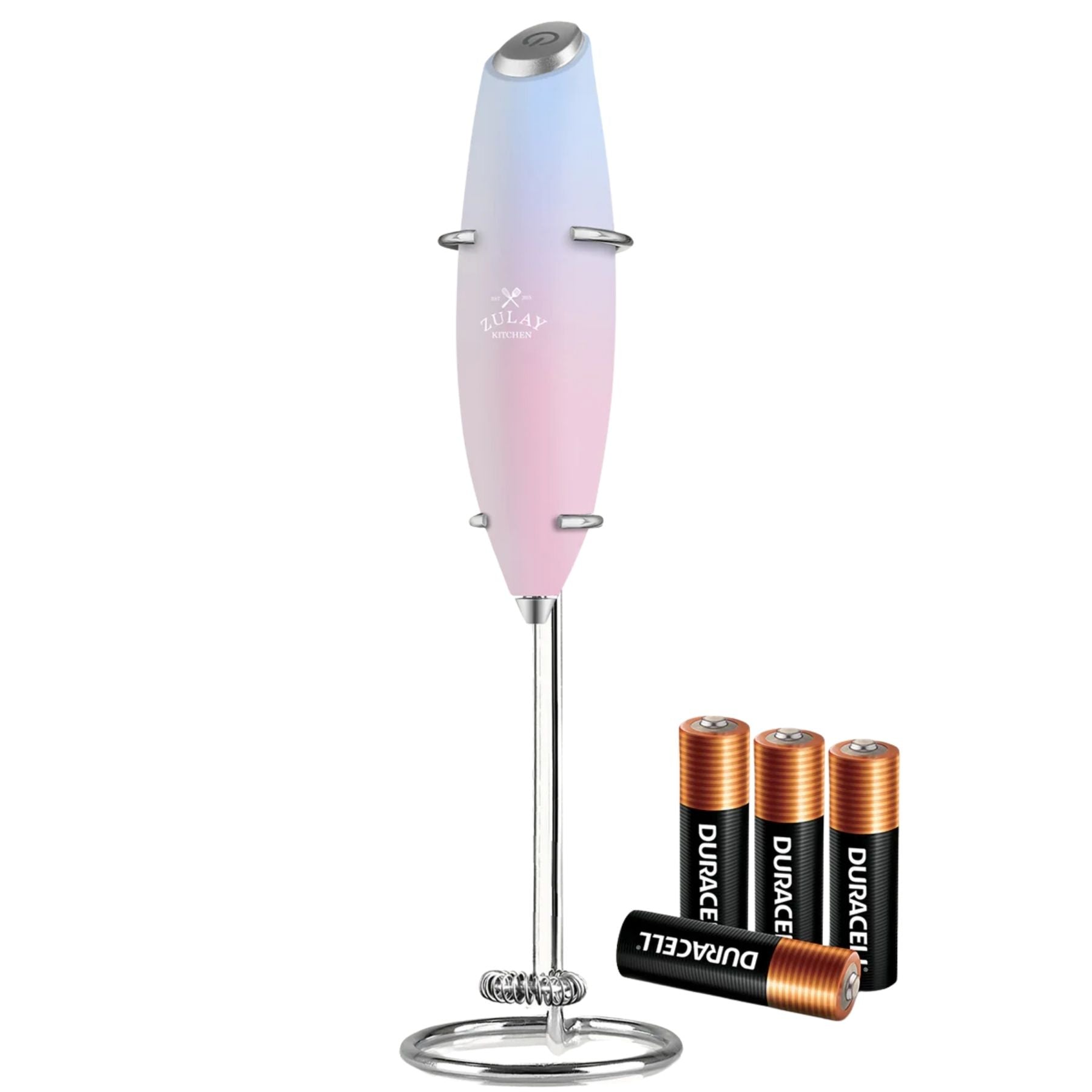 Milk Frother with 4 Batteries - Duracell Powered - Lavender Blush Blend by Zulay Kitchen