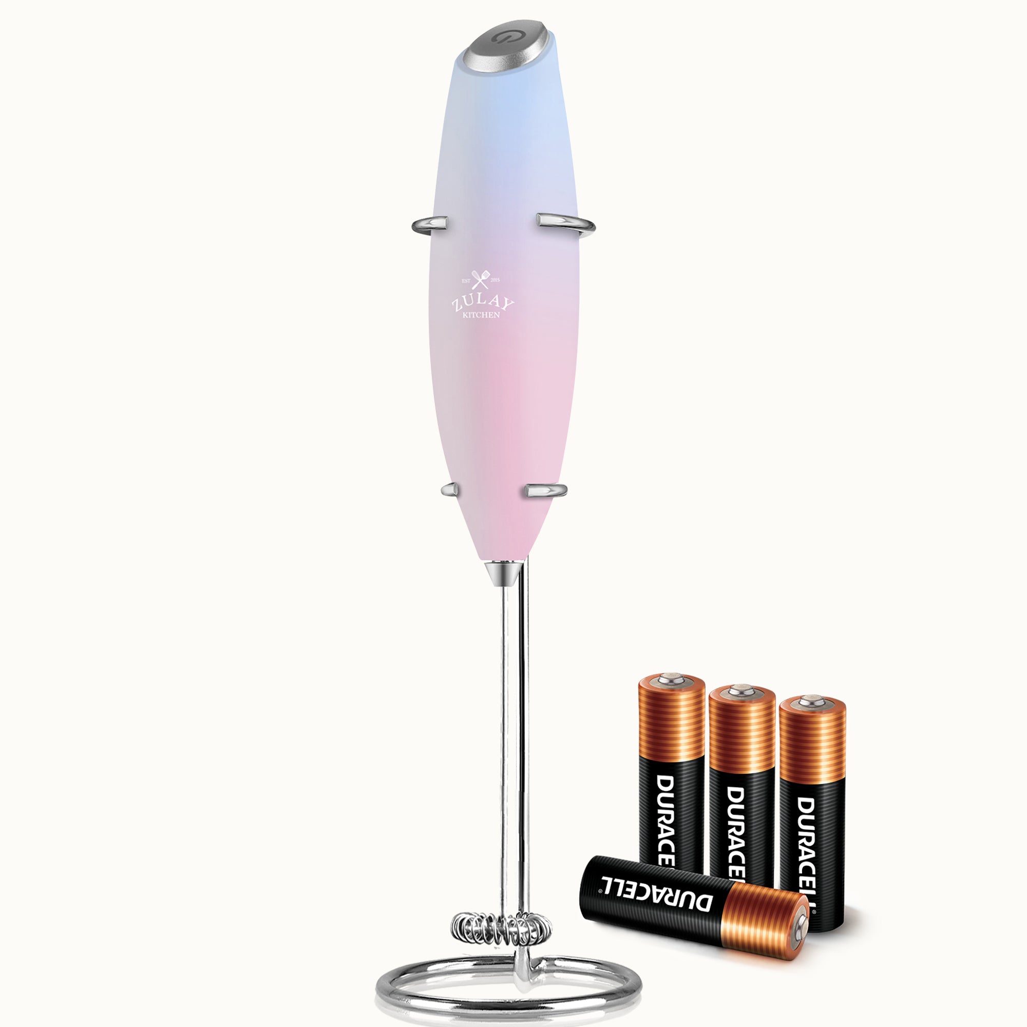 Milk Frother with 4 Batteries - Duracell Powered - Lavender Blush Blend by Zulay Kitchen